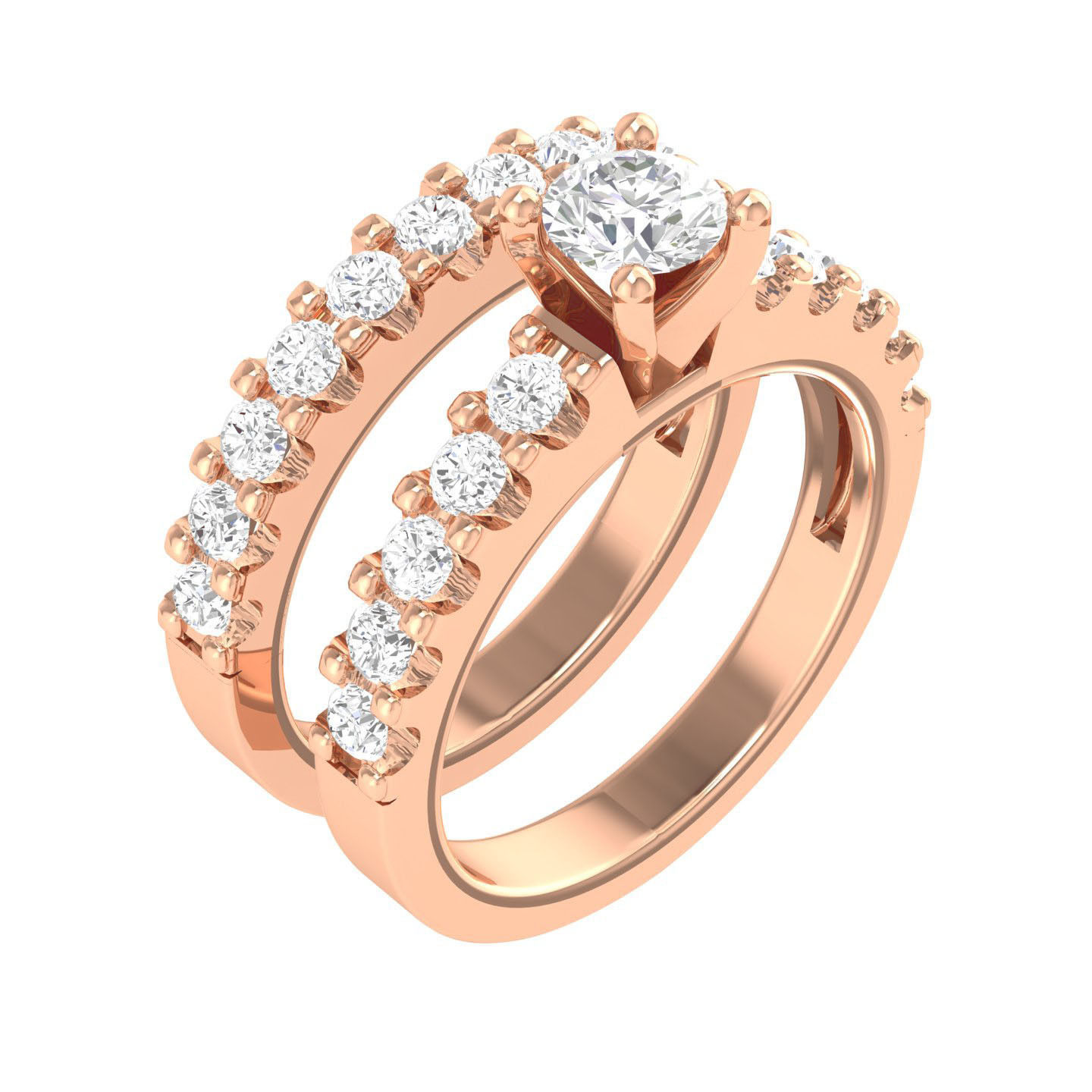 224  Solitaire Rings with bands 3dm stl renders details 3D Model Collection_220