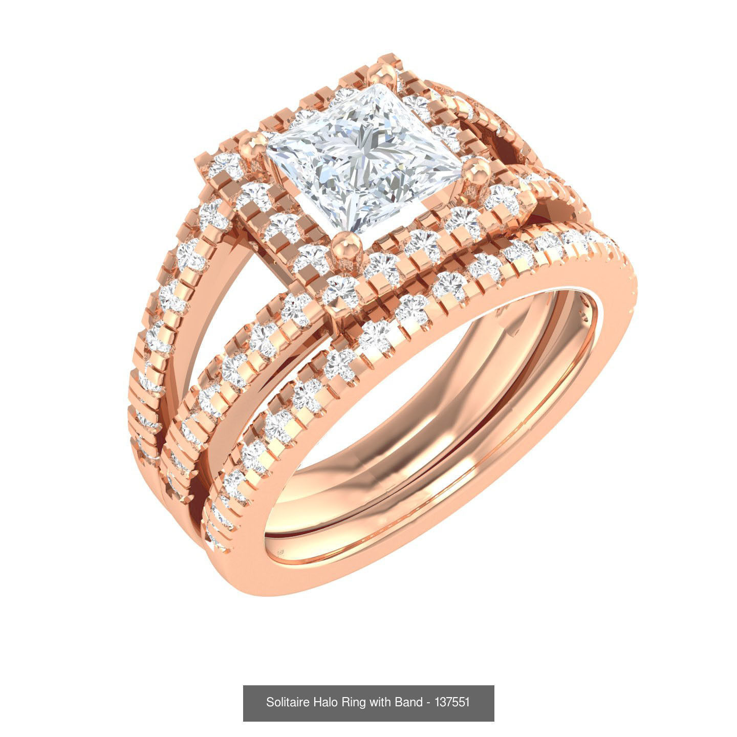 224  Solitaire Rings with bands 3dm stl renders details 3D Model Collection_169