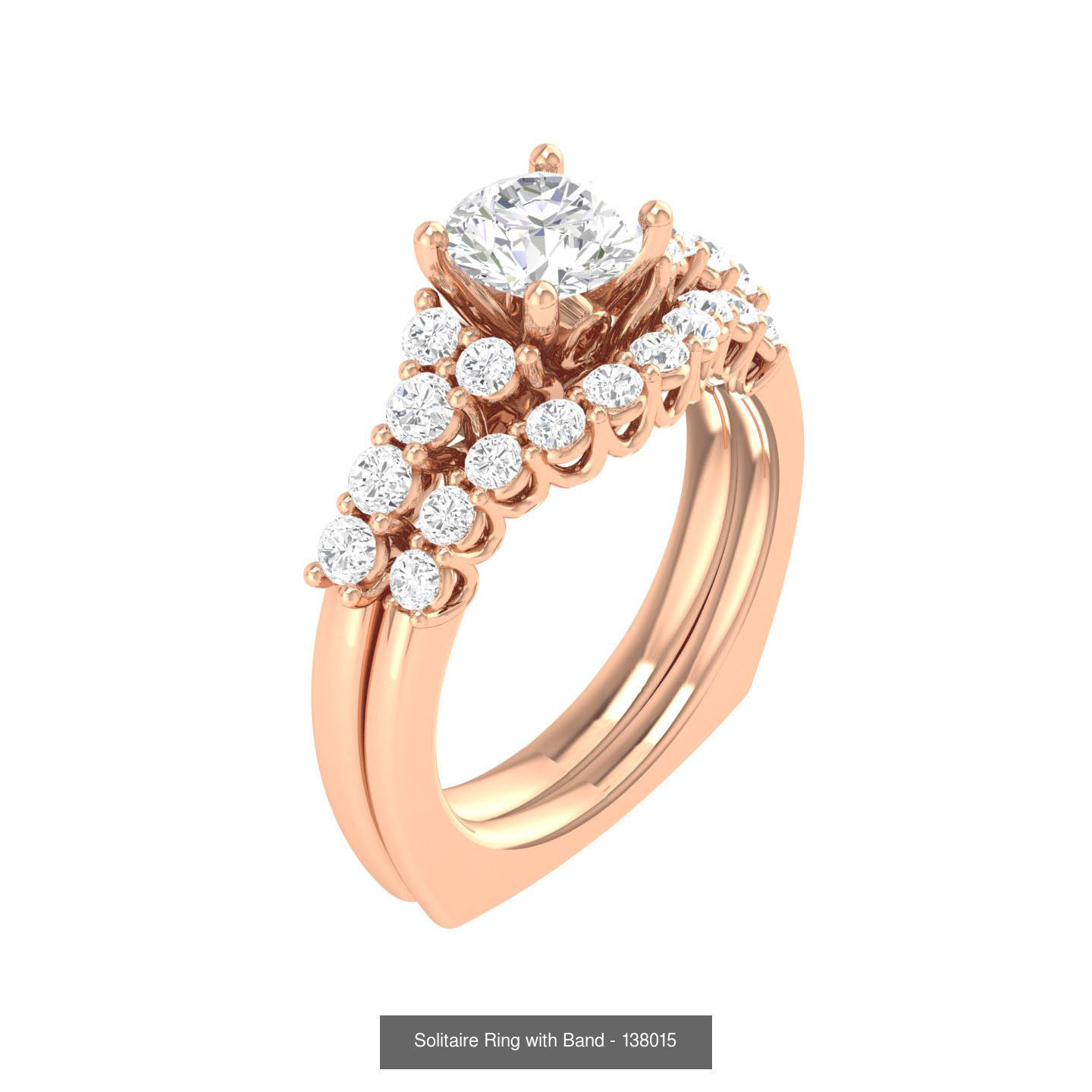 224  Solitaire Rings with bands 3dm stl renders details 3D Model Collection_99