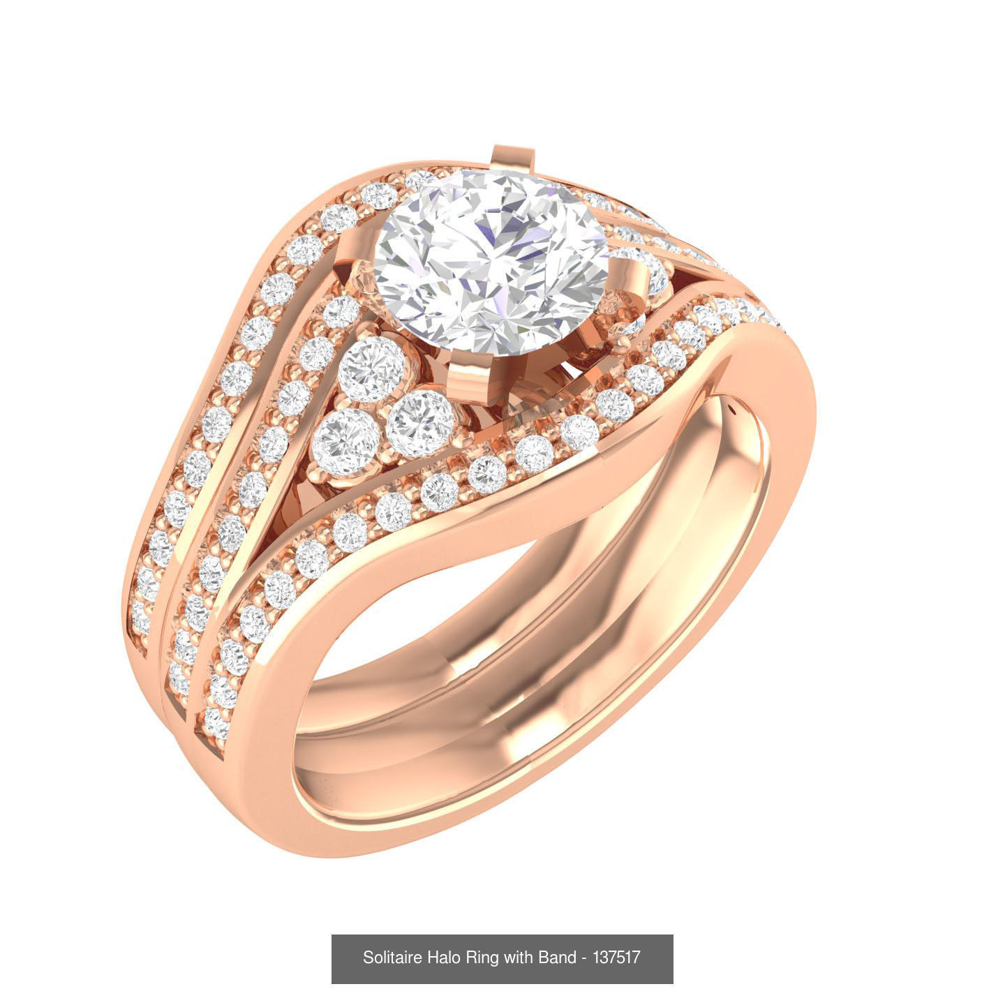 224  Solitaire Rings with bands 3dm stl renders details 3D Model Collection_193