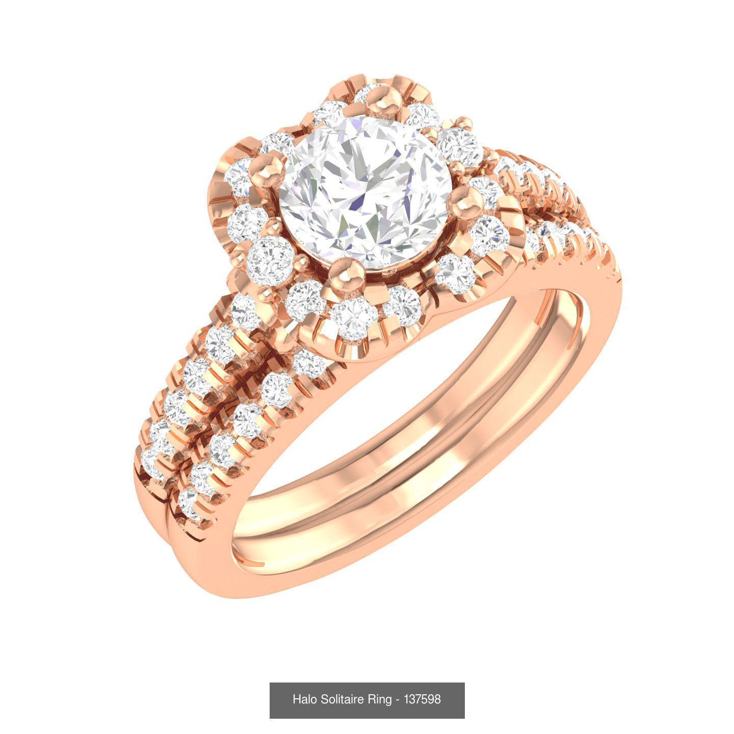224  Solitaire Rings with bands 3dm stl renders details 3D Model Collection_149