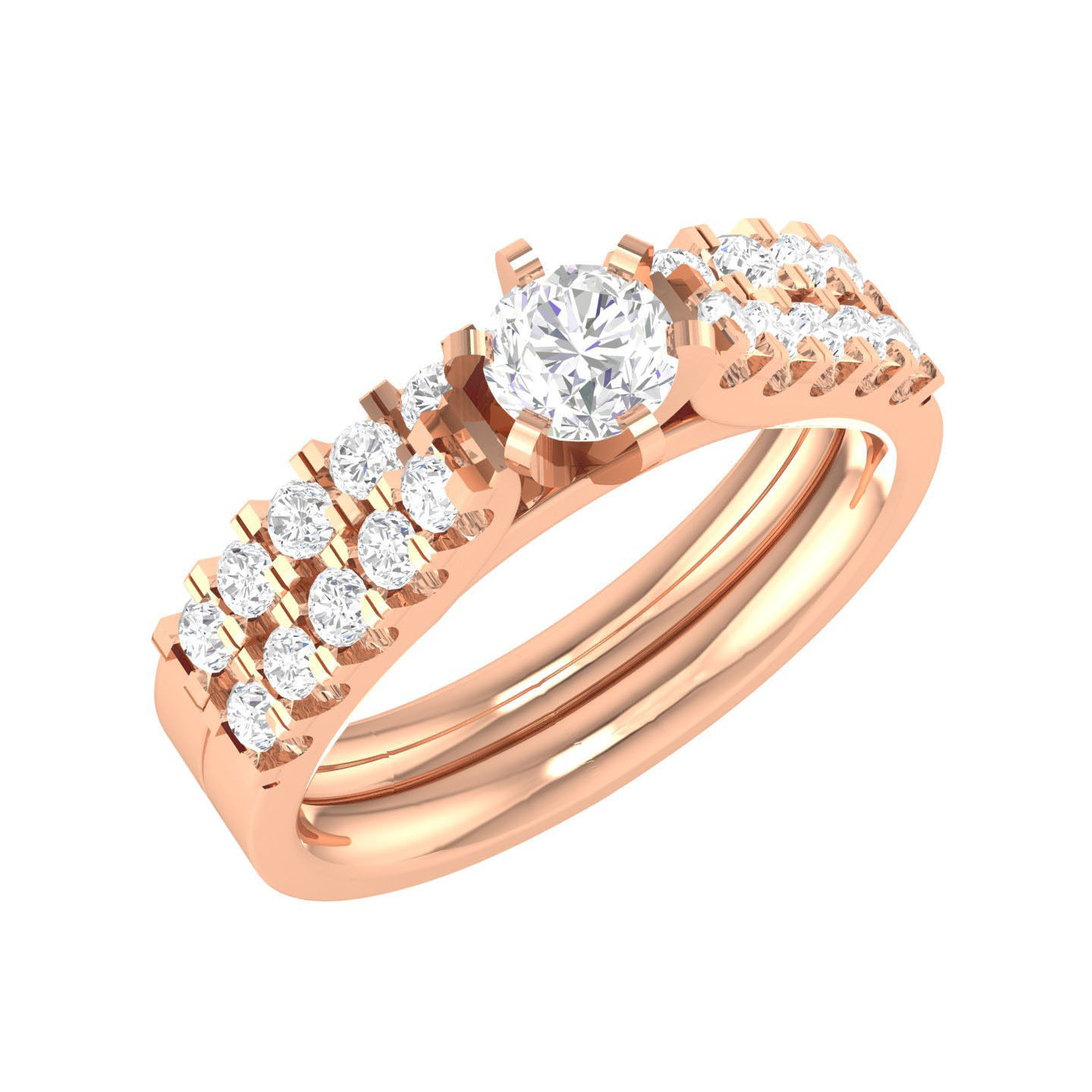 224  Solitaire Rings with bands 3dm stl renders details 3D Model Collection_68