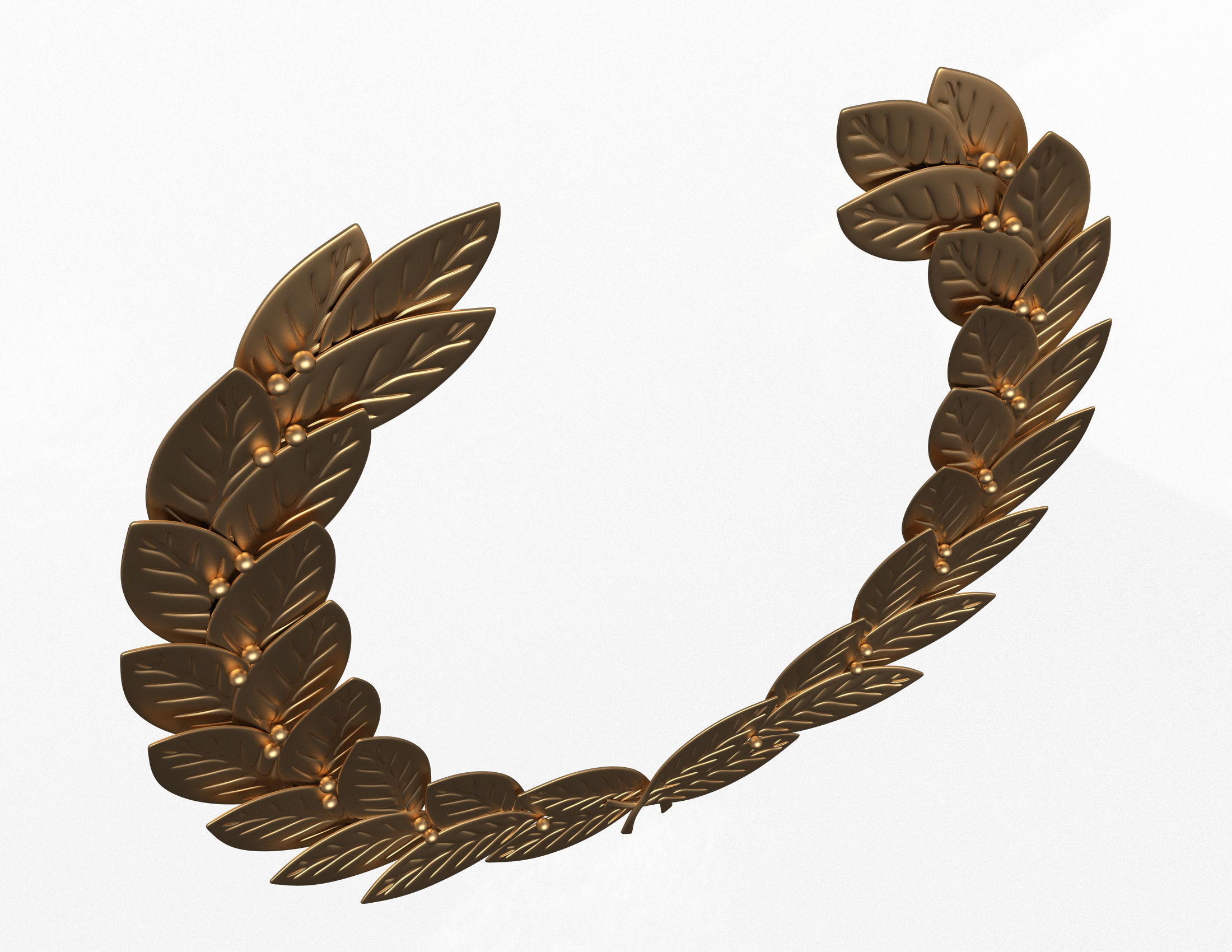 Gold Laurel Wreath Low-poly 3D model_2