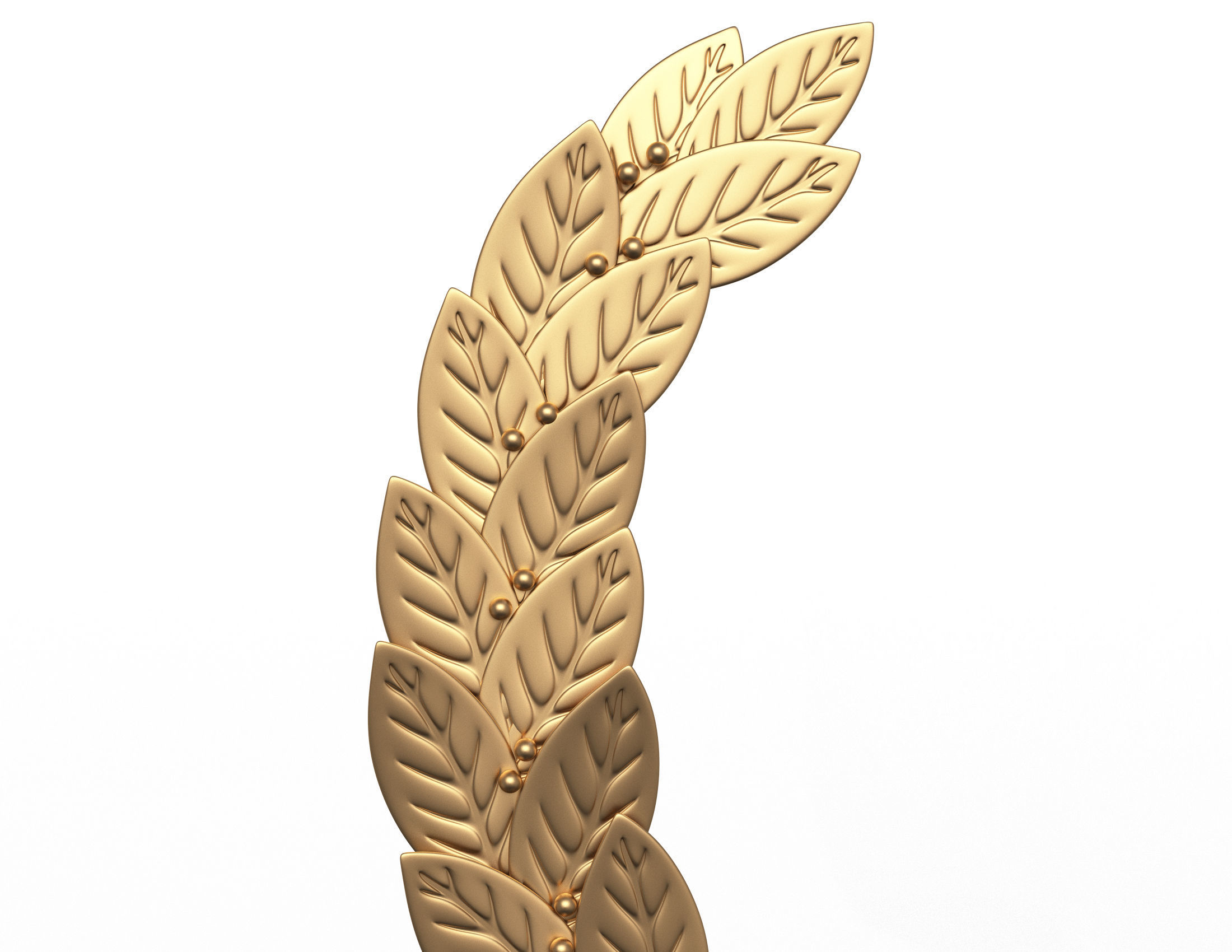 Gold Laurel Wreath Low-poly 3D model_3