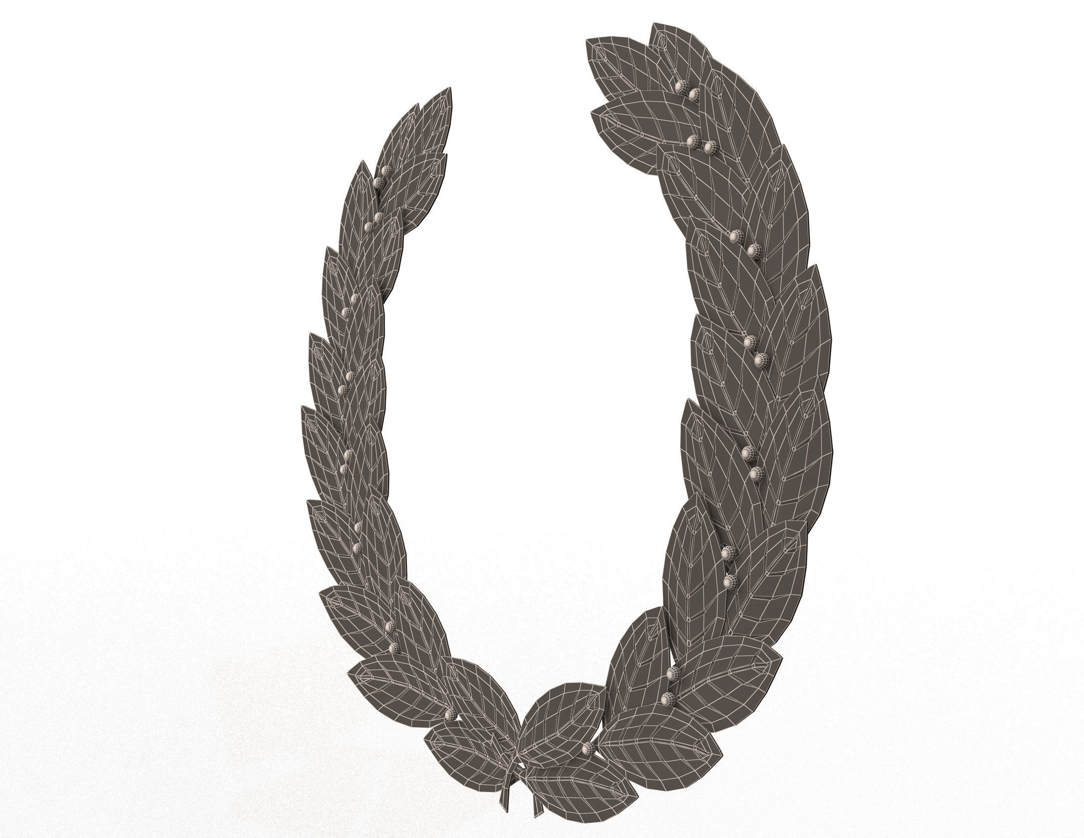 Gold Laurel Wreath Low-poly 3D model_12