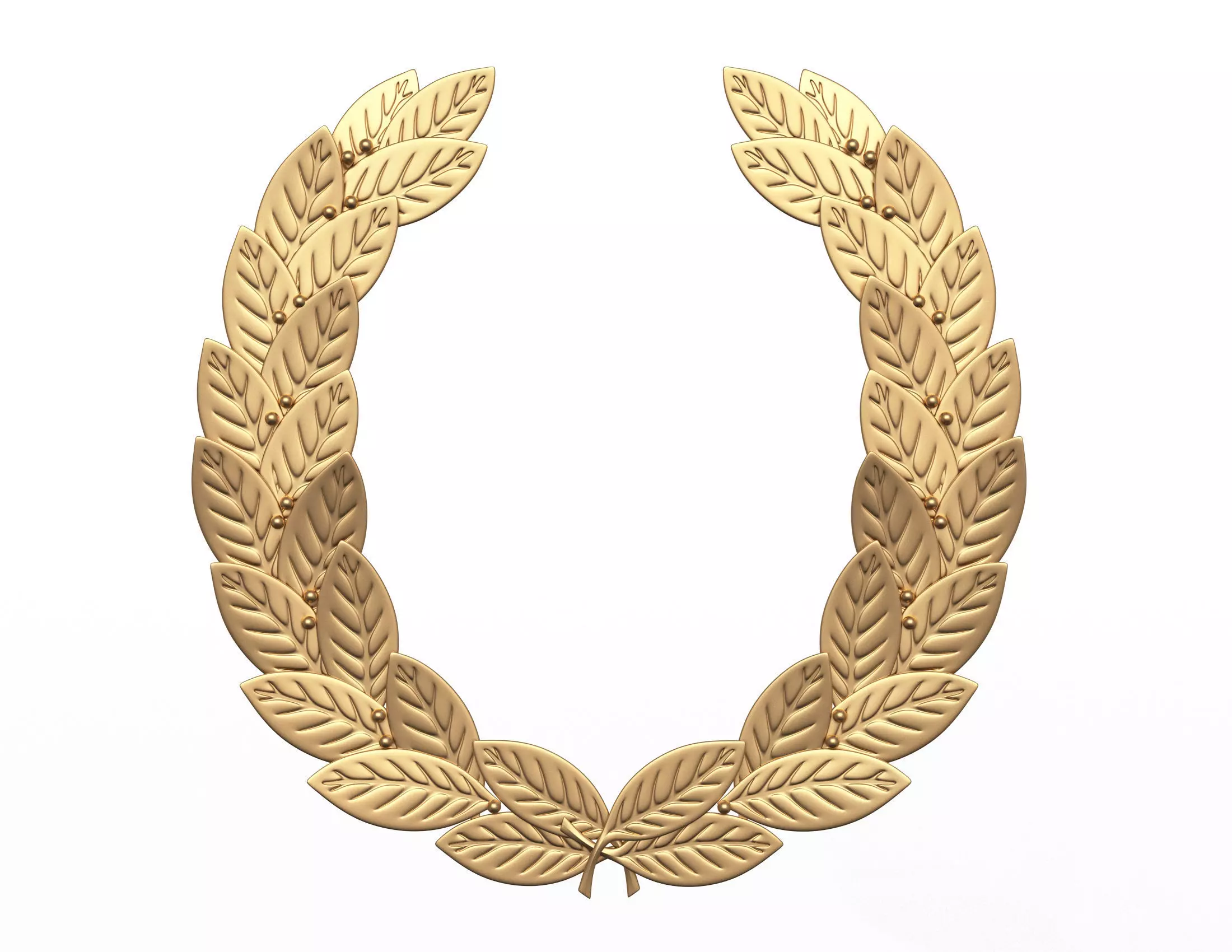 Gold Laurel Wreath Low-poly 3D model_0