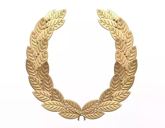 Gold Laurel Wreath Low-poly 3D model