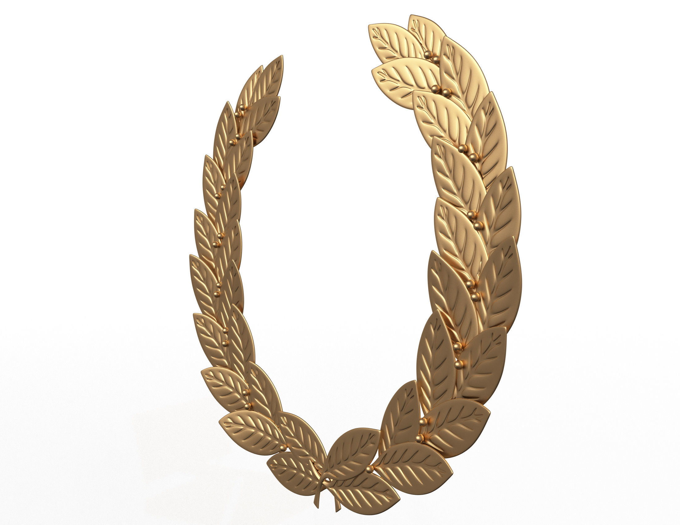 Gold Laurel Wreath Low-poly 3D model_4