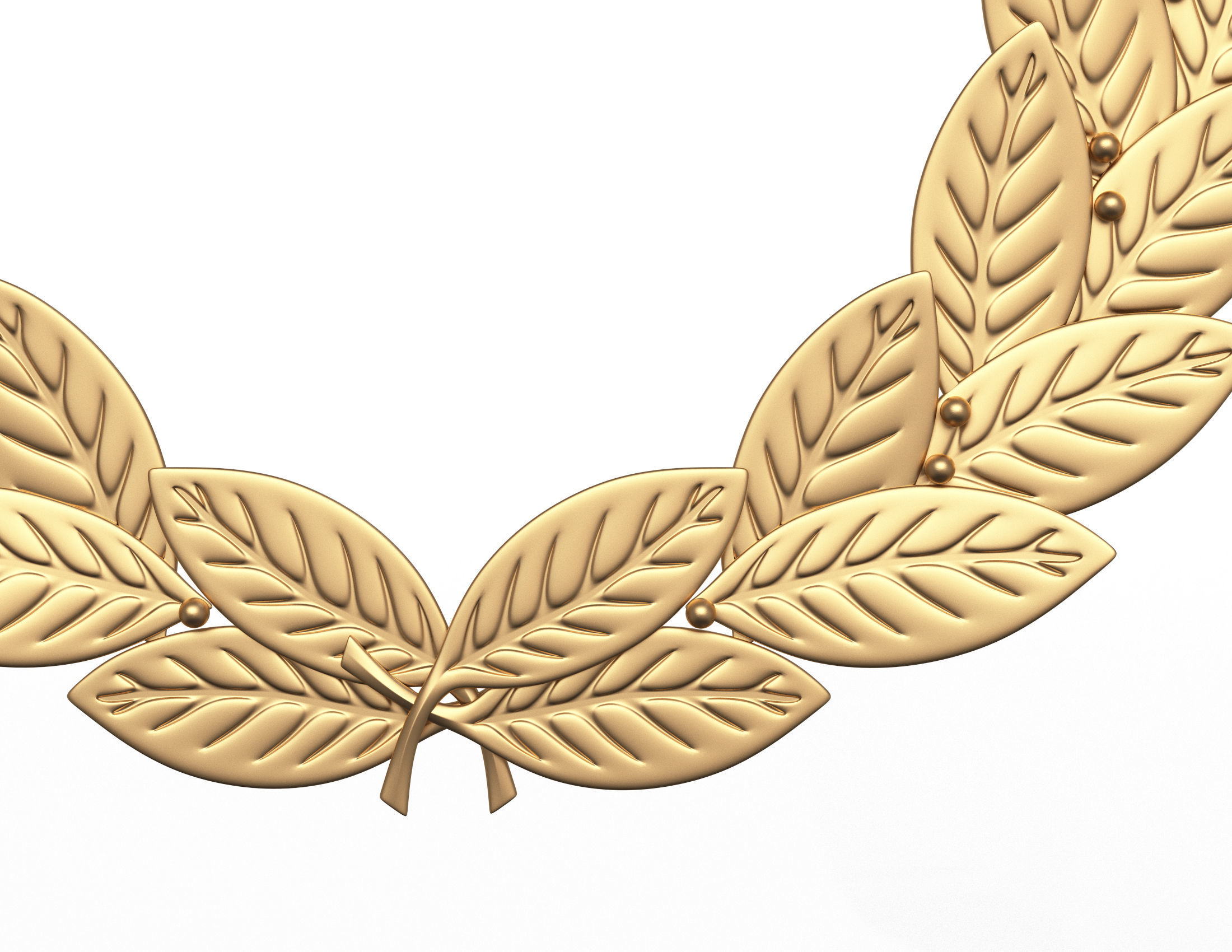 Gold Laurel Wreath Low-poly 3D model_1