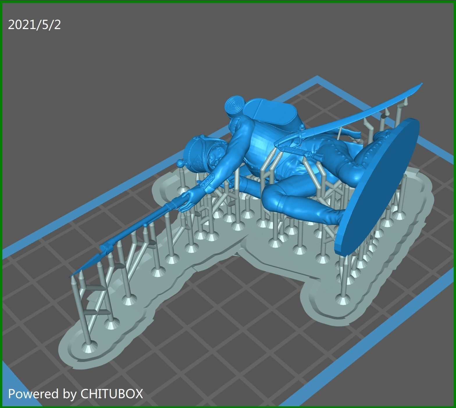 Napoleon Infantry Soldier in shooting position on his knees 3D print model_5