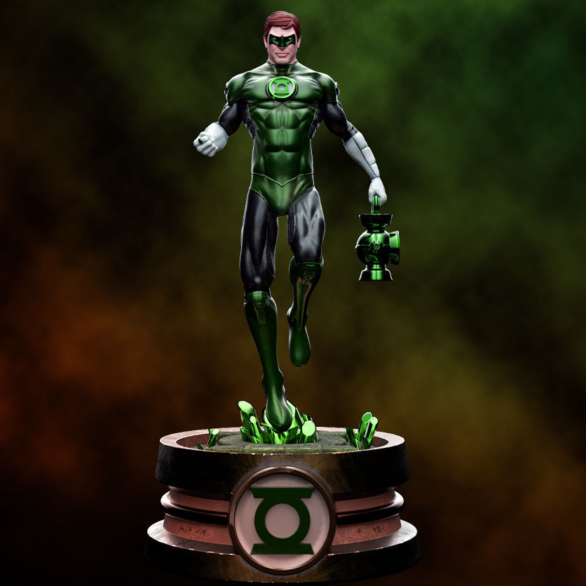 Fanart HAL JORDAN - GREEN LANTERN - Statue 3D print model_4