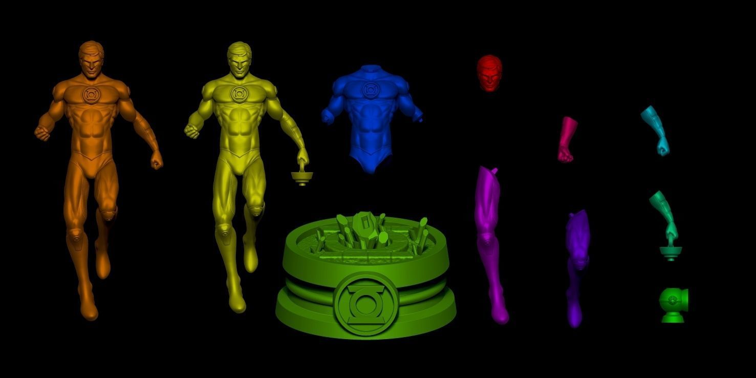 Fanart HAL JORDAN - GREEN LANTERN - Statue 3D print model_3