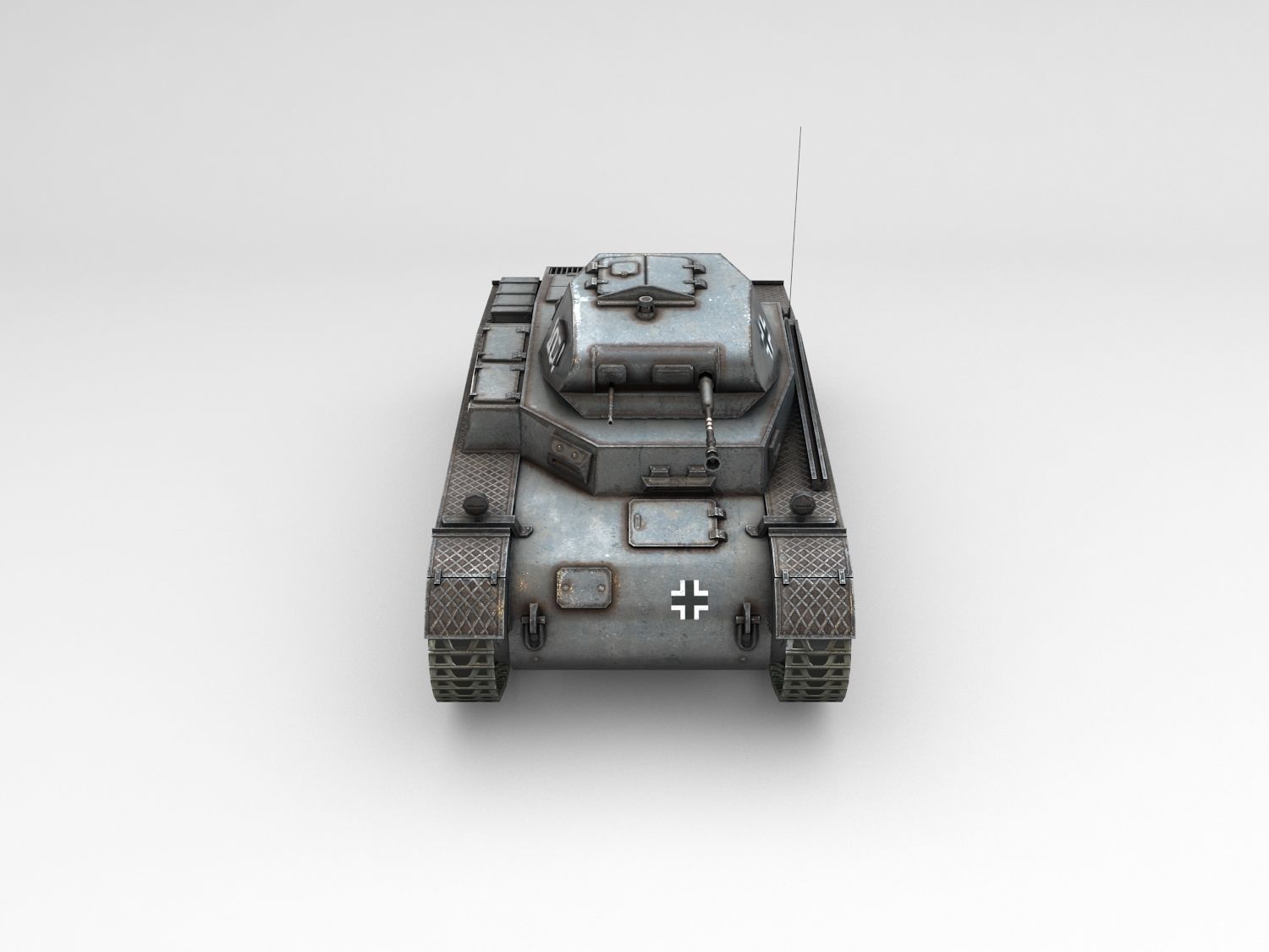 Low Poly SdKfz 121 Panzer II Ausf A Low-poly 3D model_5