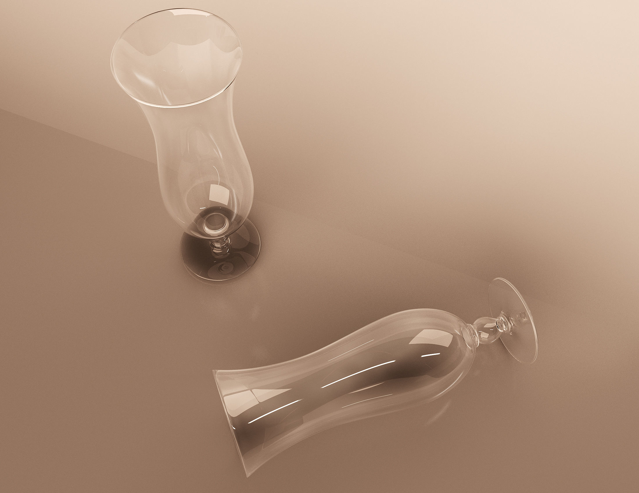 Hurricane Cocktail Glass Low-poly 3D model_2