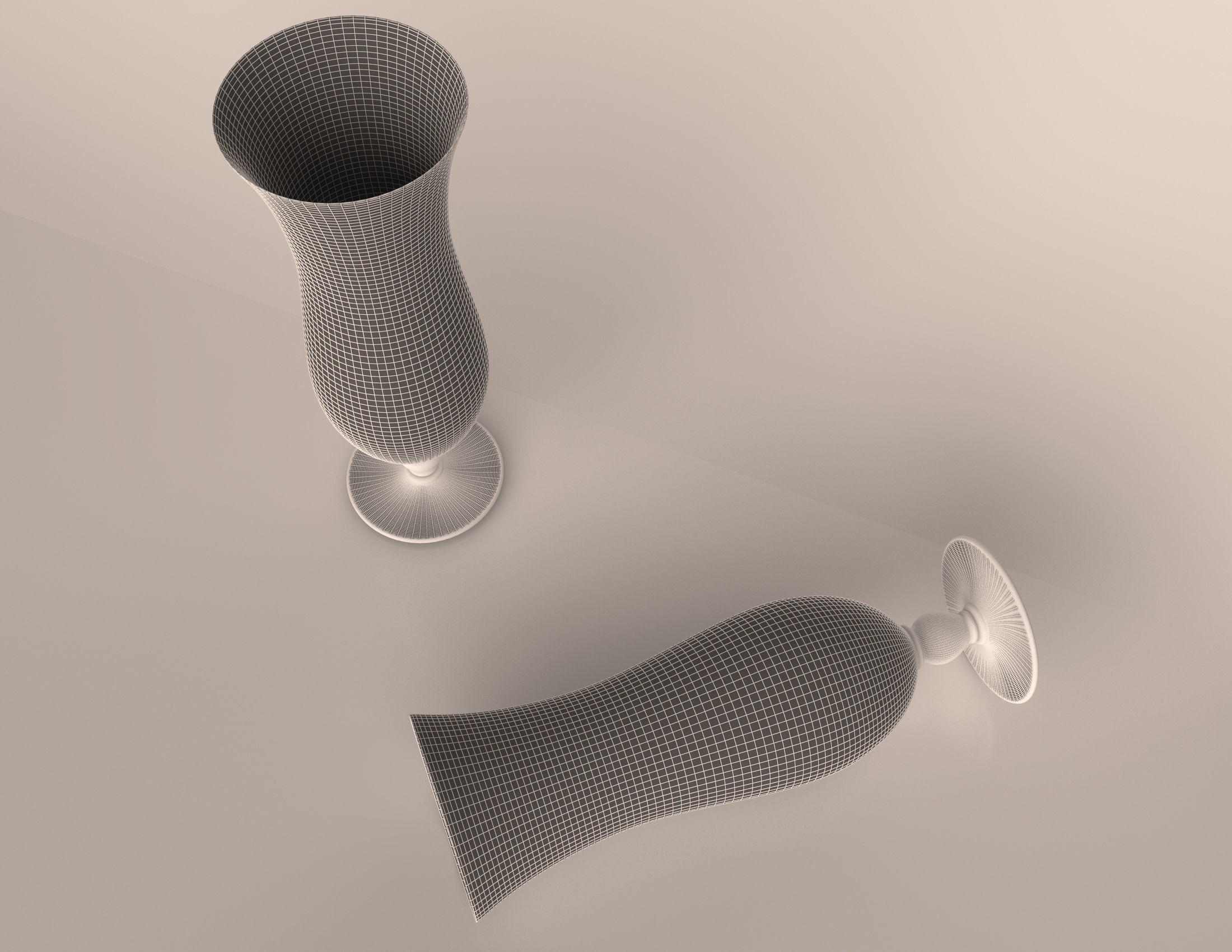 Hurricane Cocktail Glass Low-poly 3D model_6