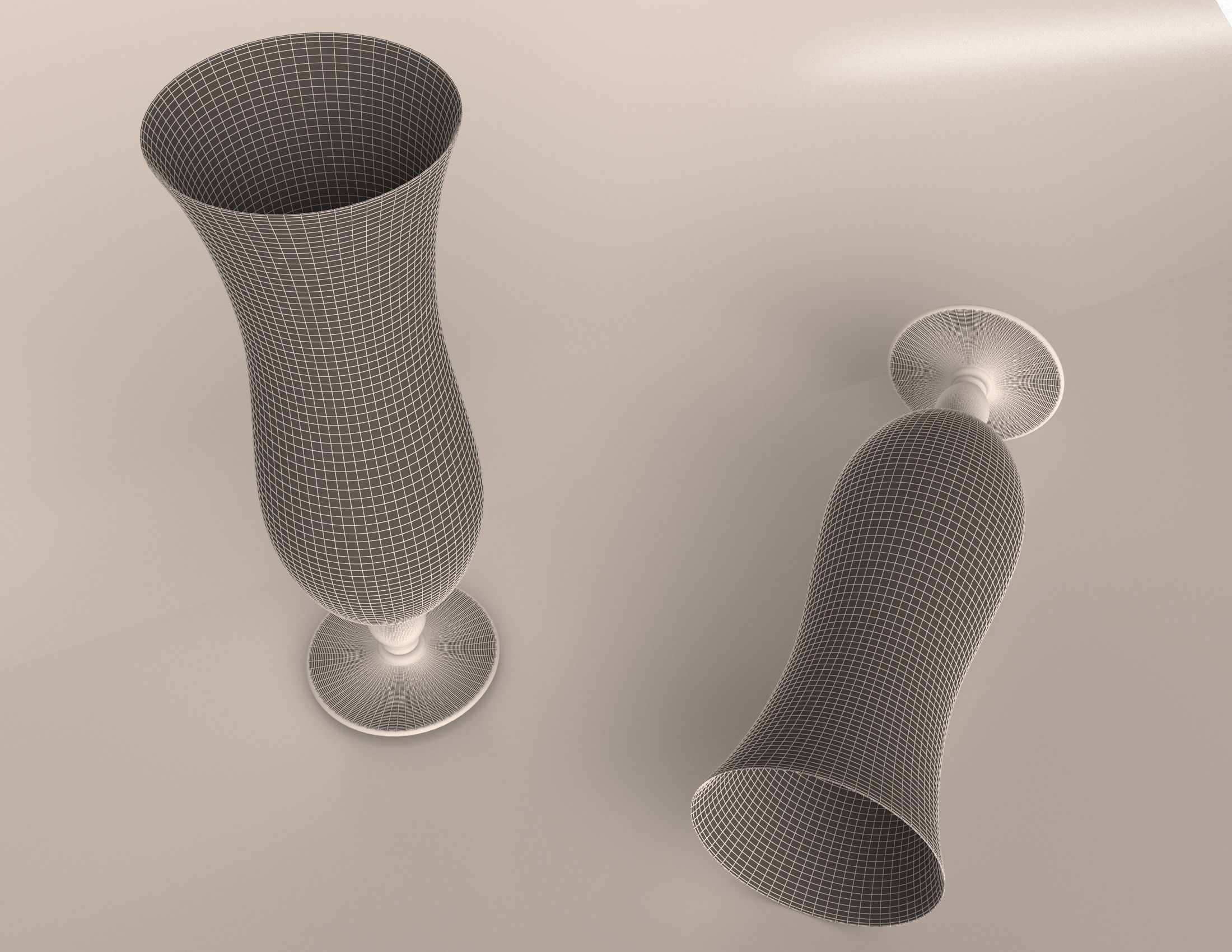 Hurricane Cocktail Glass Low-poly 3D model_5