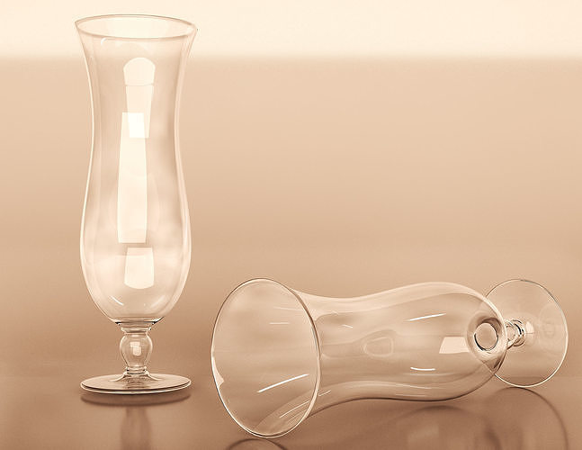 Hurricane Cocktail Glass Low-poly 3D model