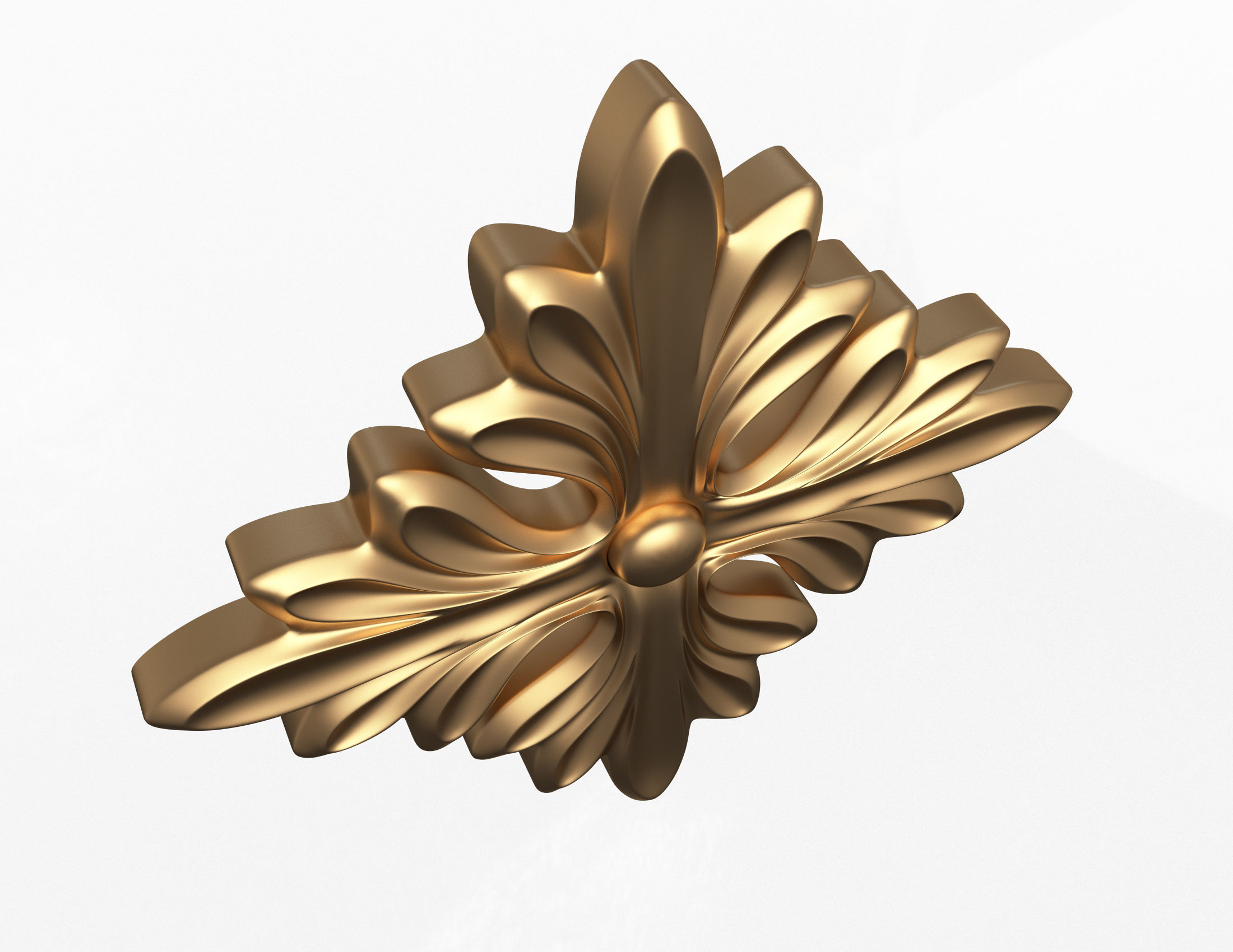Rosette Carved Decoration CNC 01 Low-poly 3D model_1
