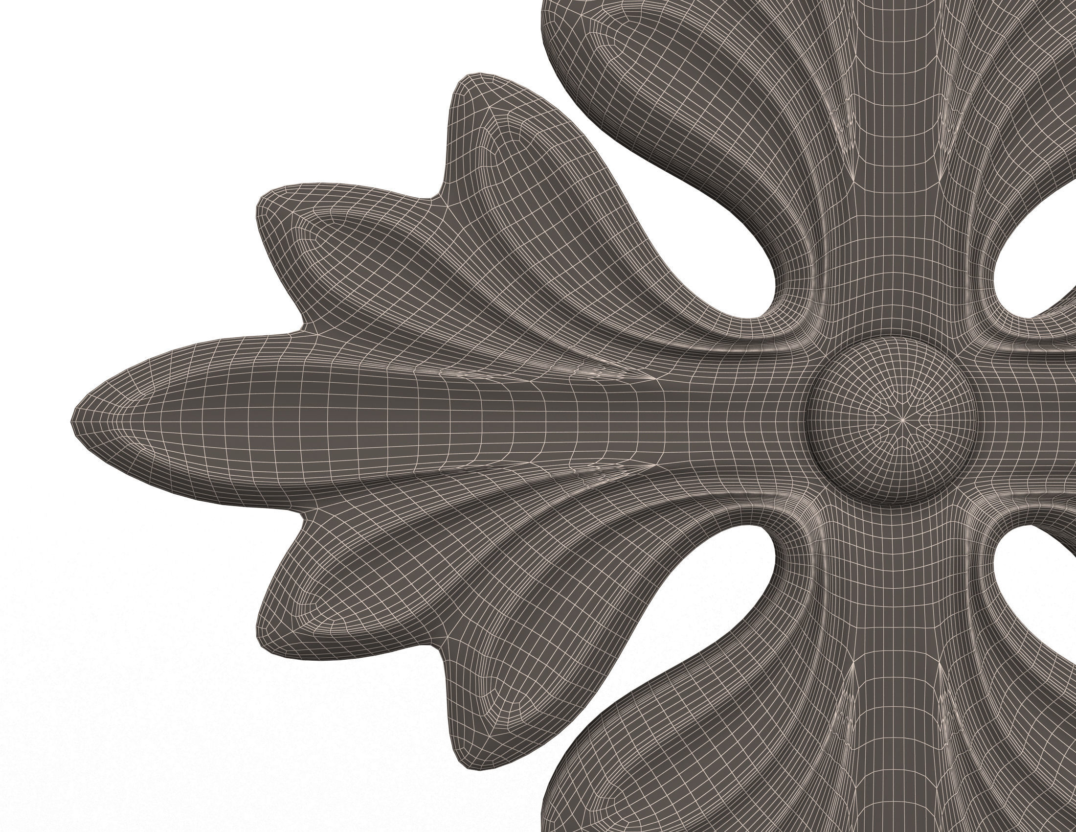 Rosette Carved Decoration CNC 01 Low-poly 3D model_8