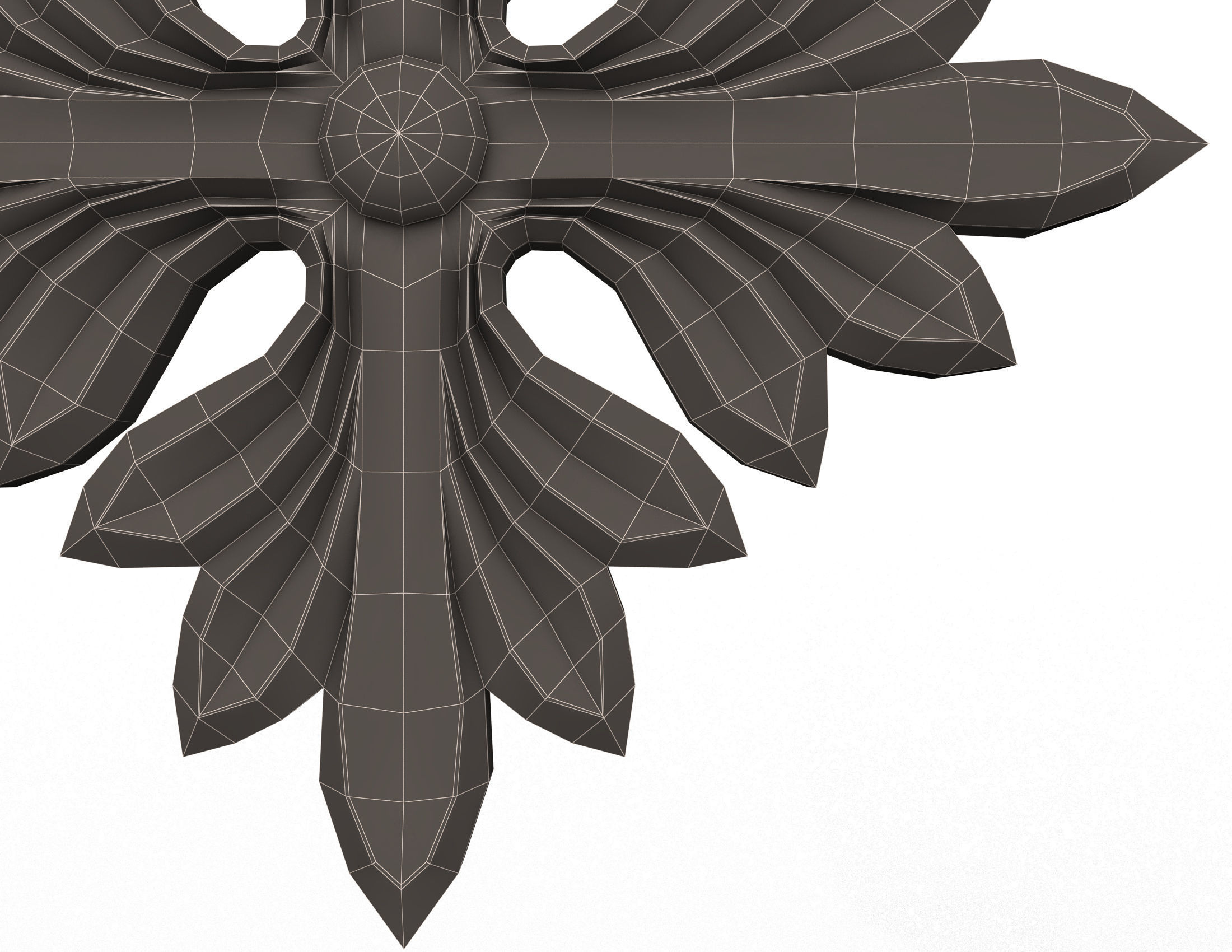 Rosette Carved Decoration CNC 01 Low-poly 3D model_14