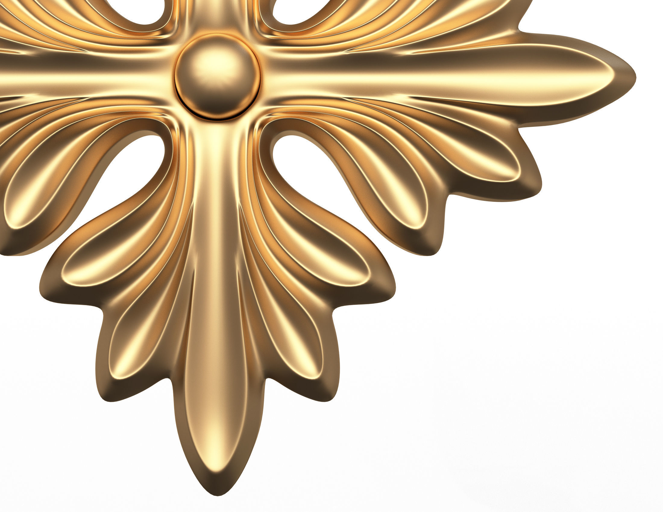 Rosette Carved Decoration CNC 01 Low-poly 3D model_3