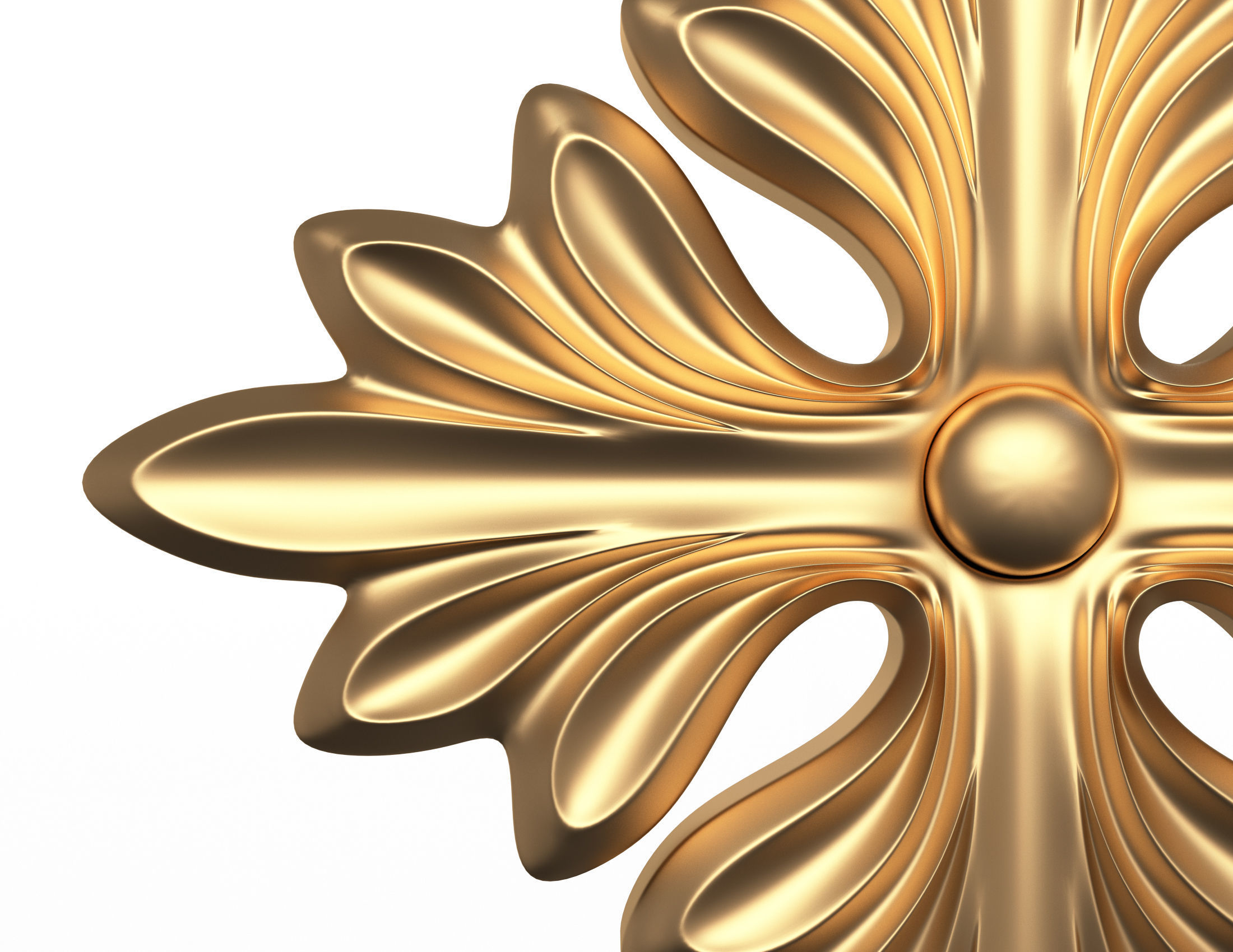 Rosette Carved Decoration CNC 01 Low-poly 3D model_4