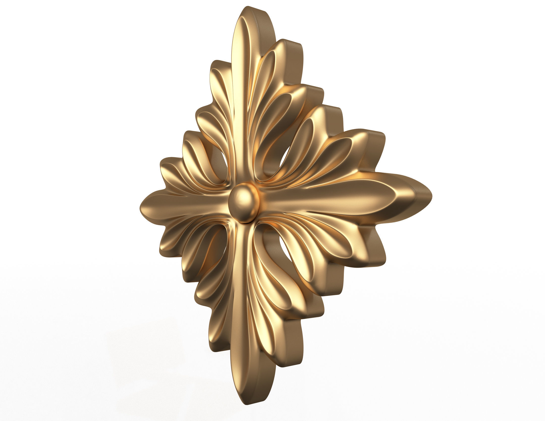 Rosette Carved Decoration CNC 01 Low-poly 3D model_2