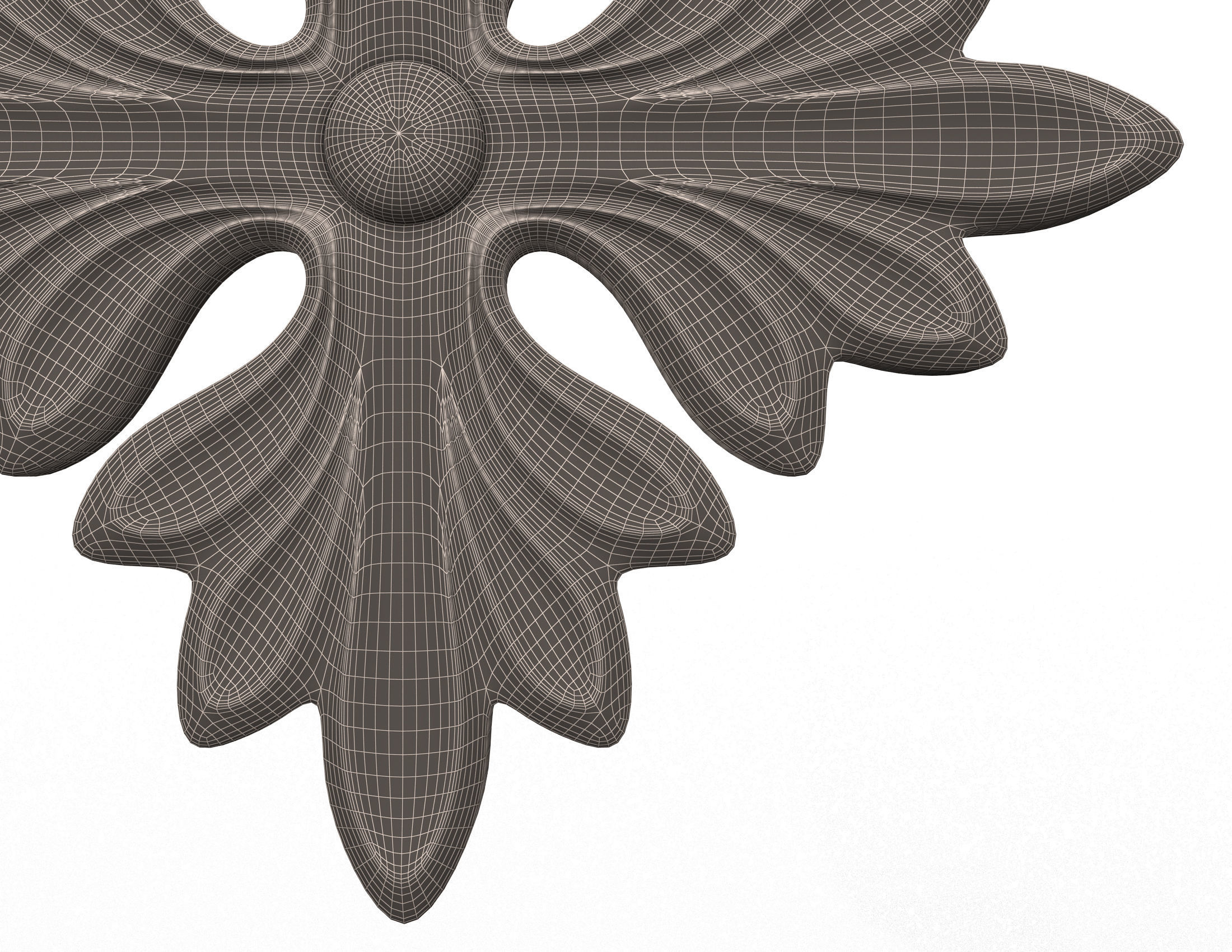Rosette Carved Decoration CNC 01 Low-poly 3D model_9