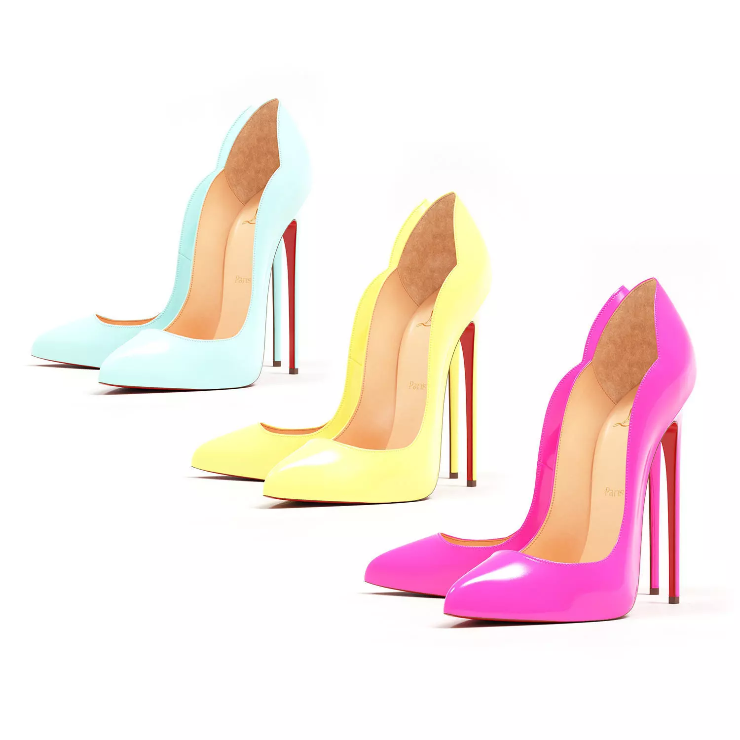 Christian Louboutin Pastel Hot Chick 130mm High Heels Low-poly 3D model_0