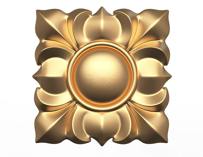 Rosette Carved Decoration CNC 02 Low-poly 3D model