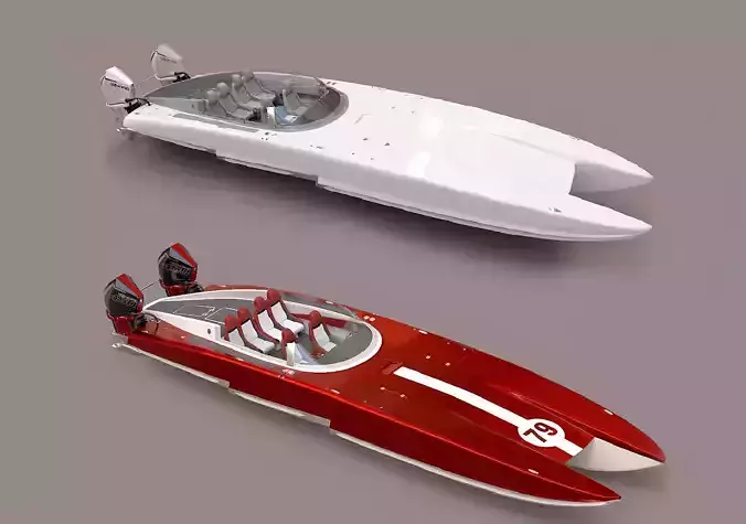 Powerboat C3800 3D Model Collection