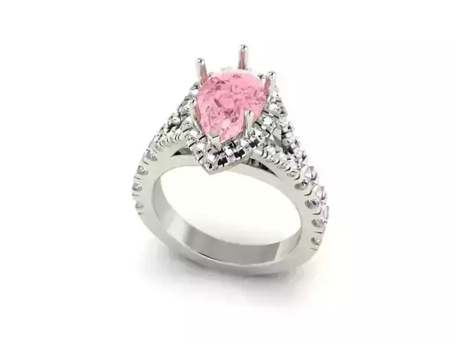 Pear Shape Halo Ring 230