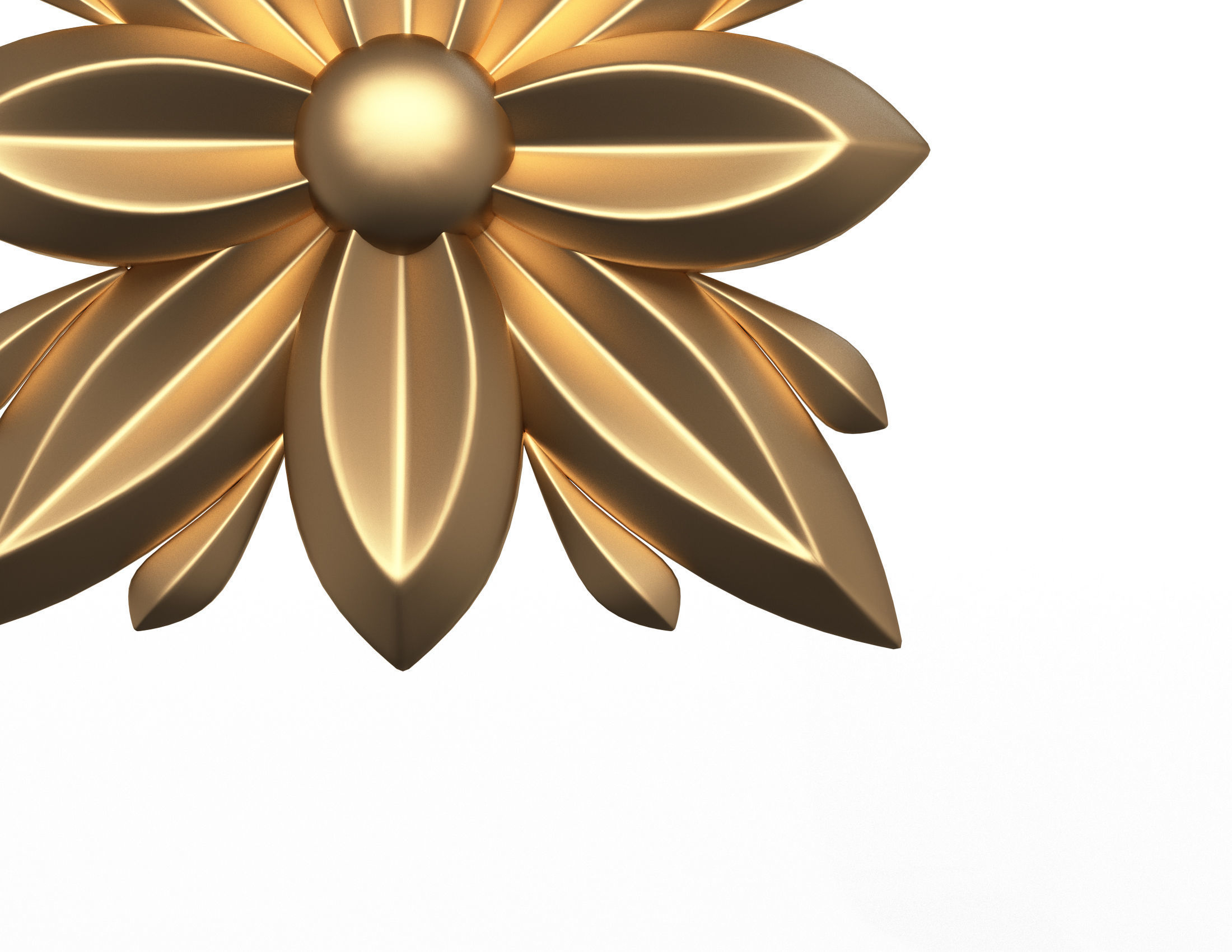 Rosette Carved Decoration CNC 04 Low-poly 3D model_4