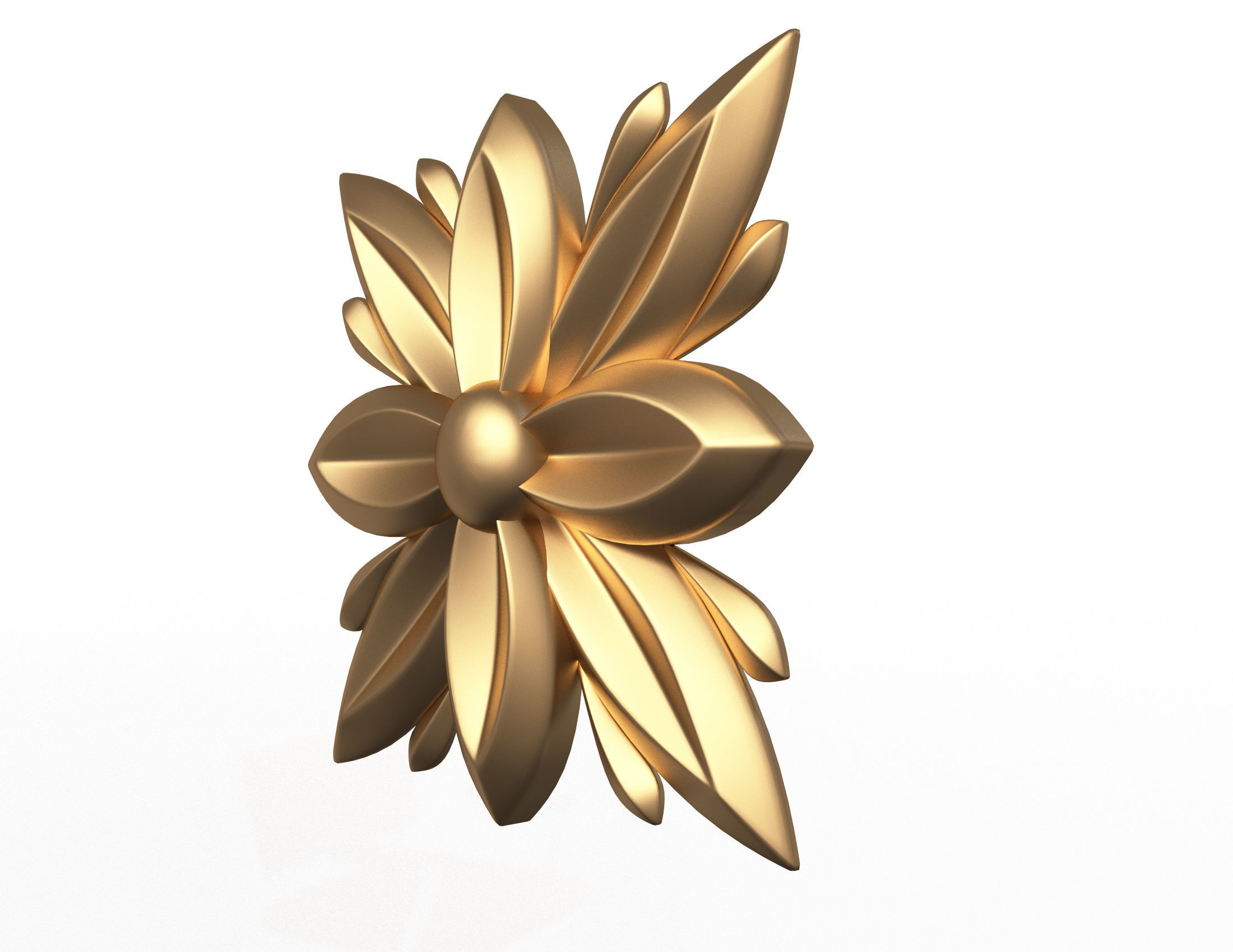 Rosette Carved Decoration CNC 04 Low-poly 3D model_2