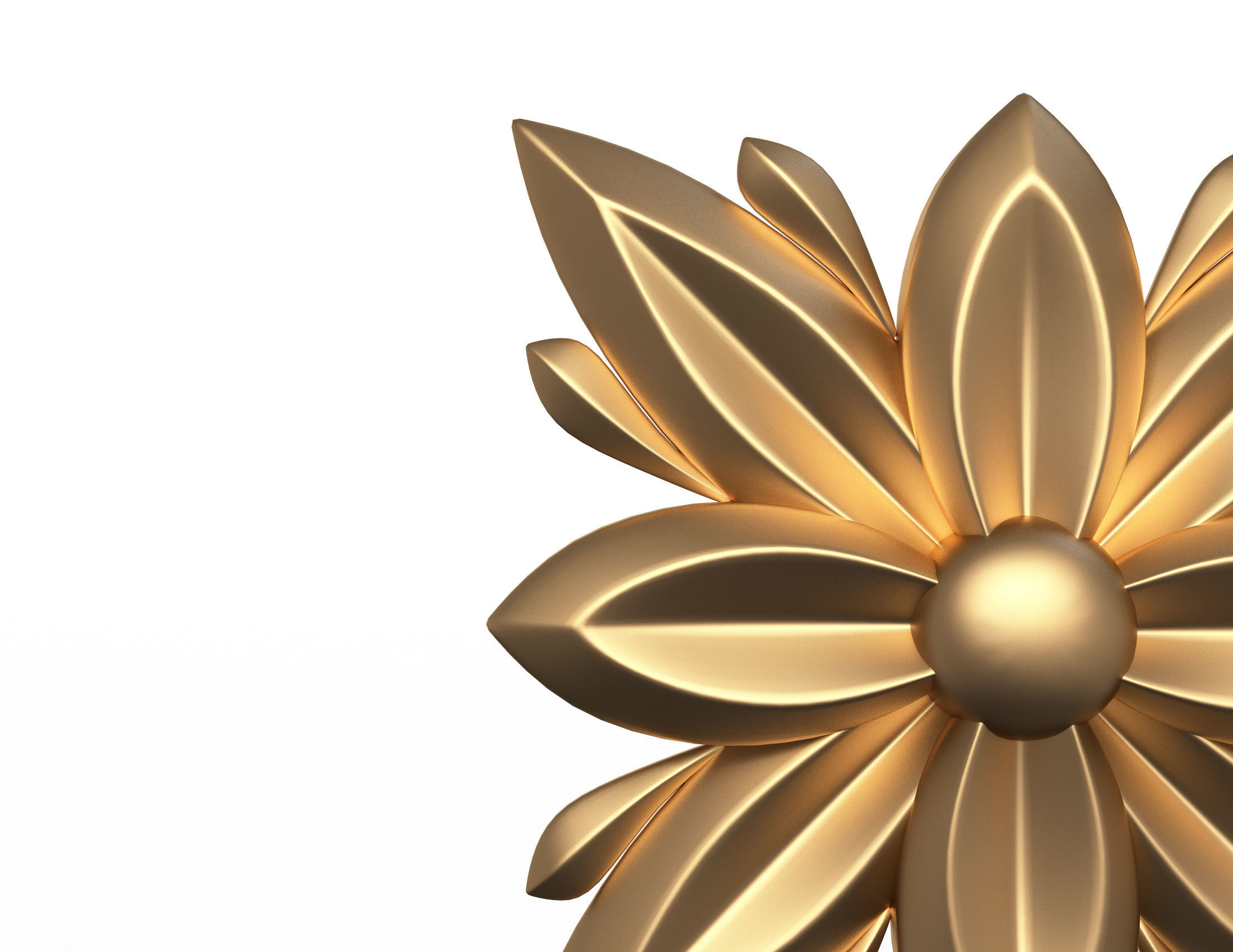 Rosette Carved Decoration CNC 04 Low-poly 3D model_3