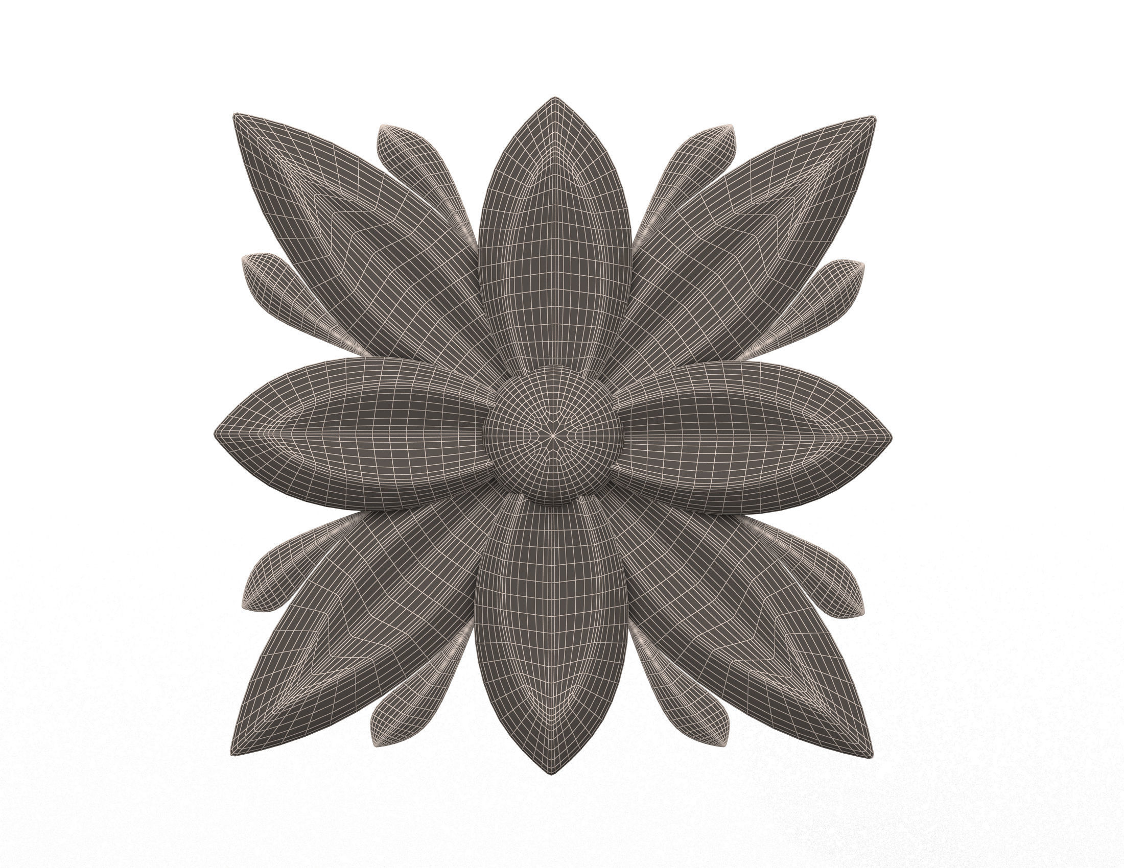 Rosette Carved Decoration CNC 04 Low-poly 3D model_5