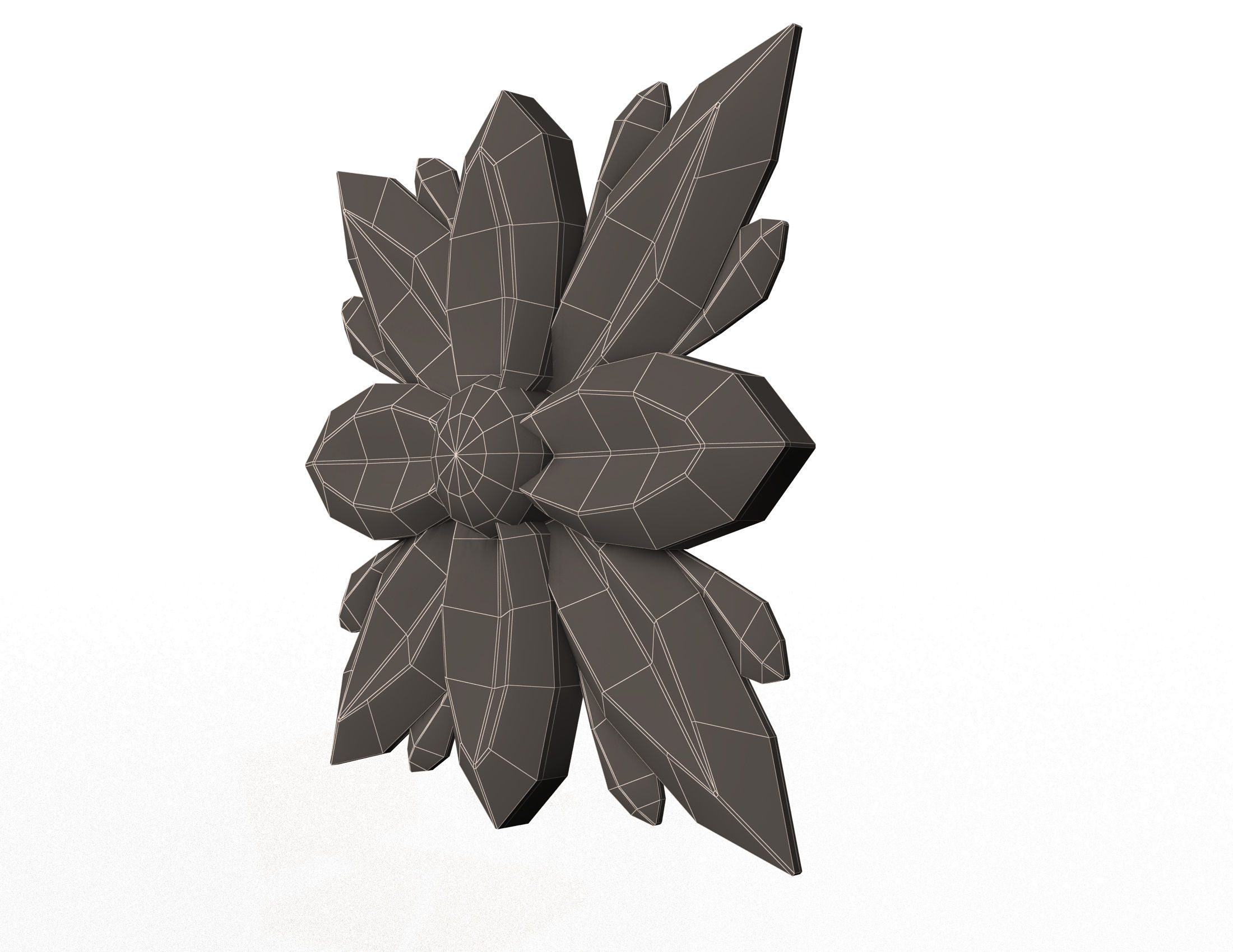 Rosette Carved Decoration CNC 04 Low-poly 3D model_12
