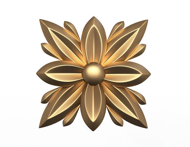 Rosette Carved Decoration CNC 04 Low-poly 3D model