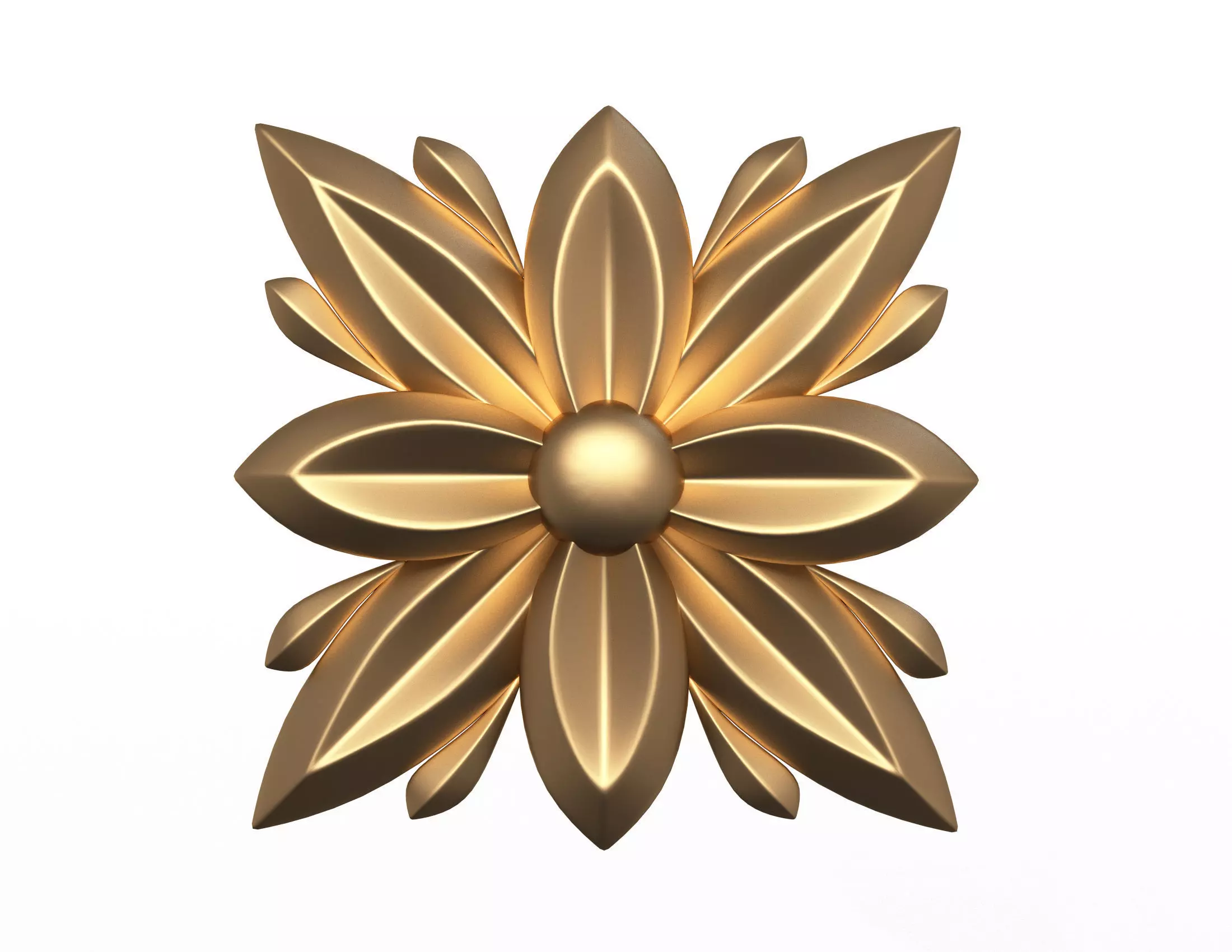 Rosette Carved Decoration CNC 04 Low-poly 3D model_0