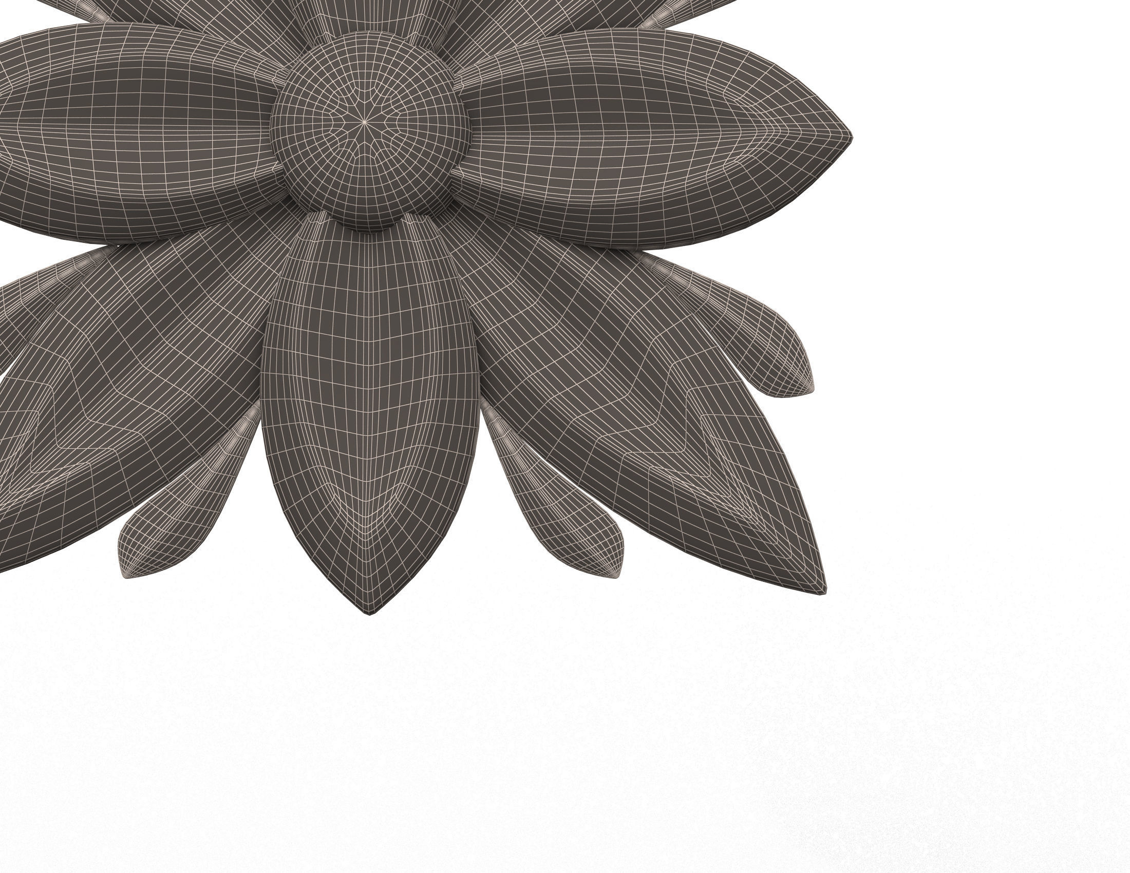 Rosette Carved Decoration CNC 04 Low-poly 3D model_9