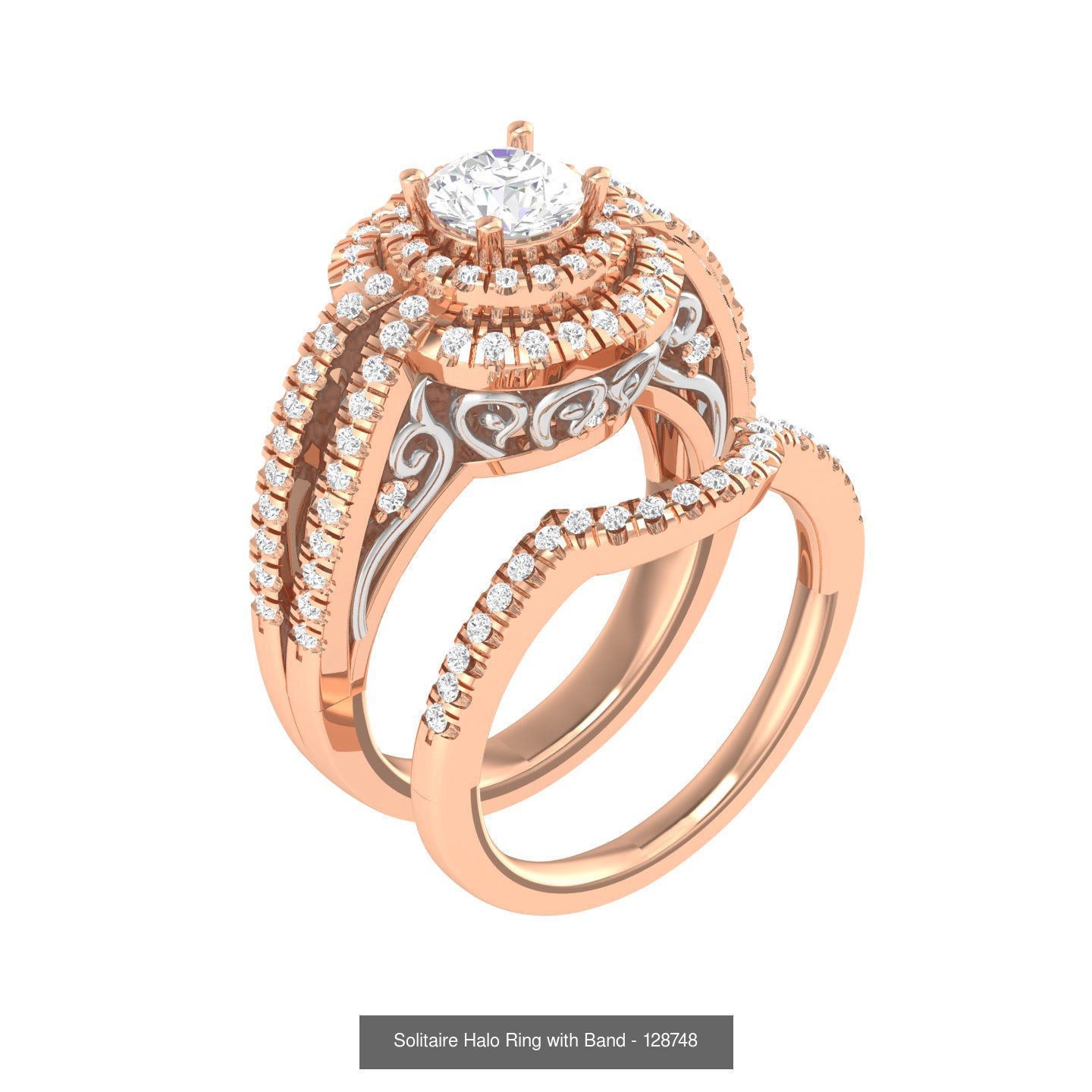 106 Halo ring with band 3dm stl render collection _138