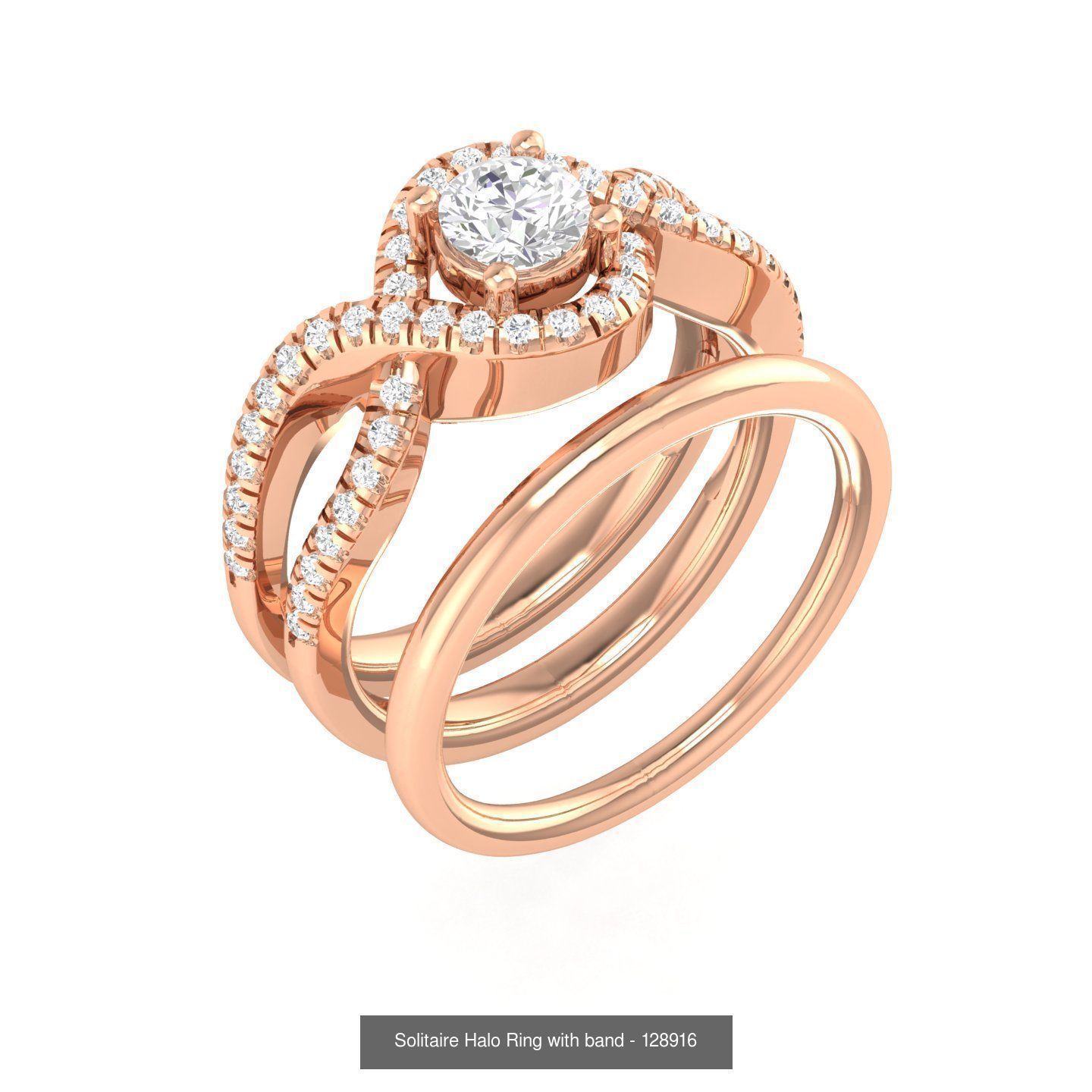 106 Halo ring with band 3dm stl render collection _118