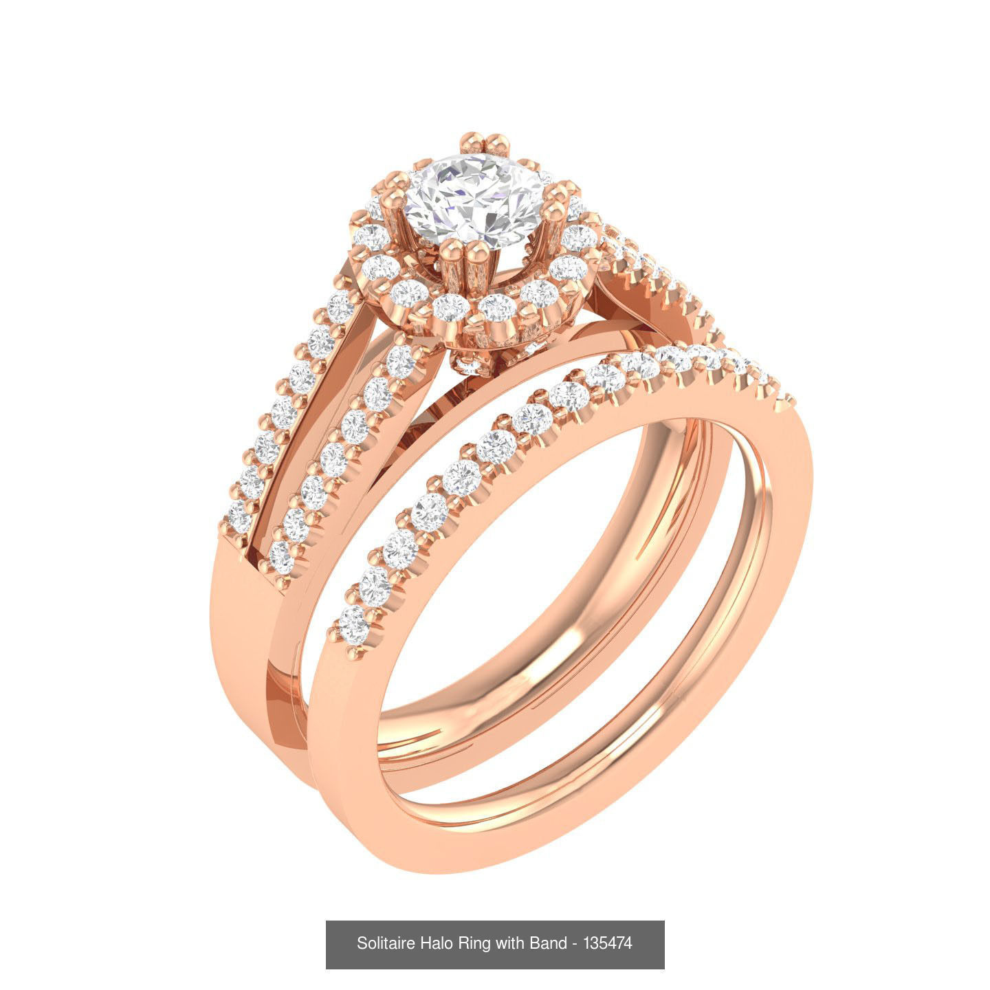 106 Halo ring with band 3dm stl render collection _100