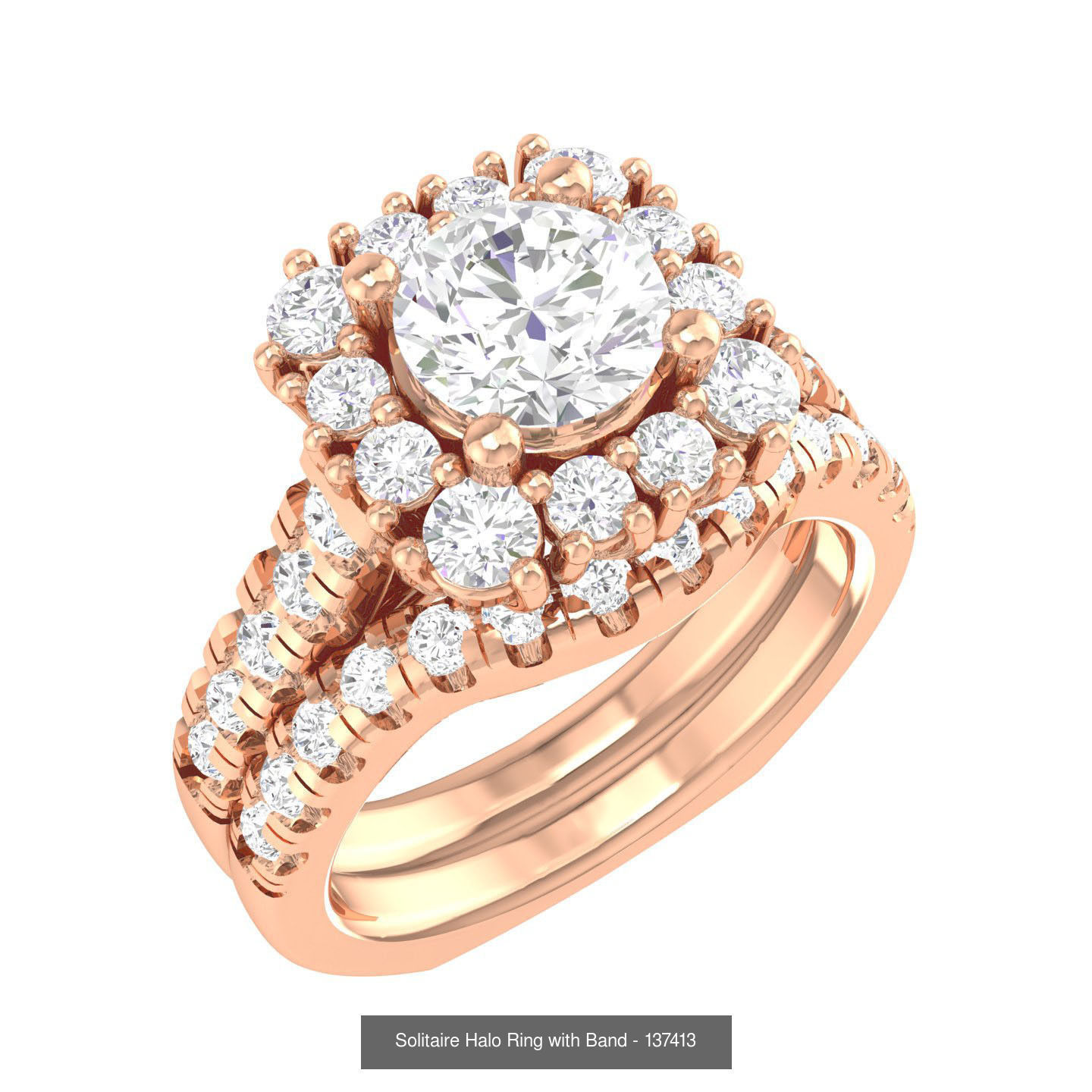 106 Halo ring with band 3dm stl render collection _76