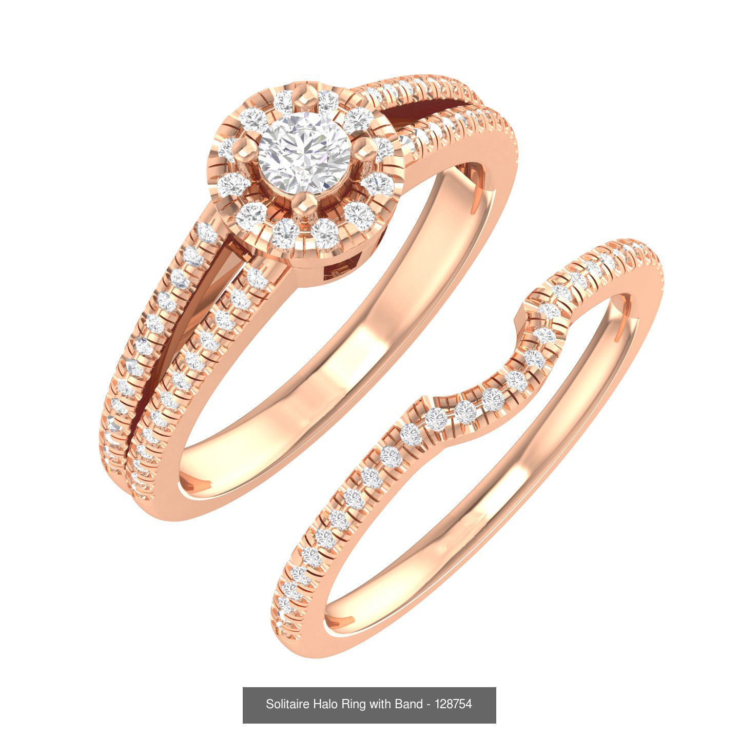 106 Halo ring with band 3dm stl render collection _136