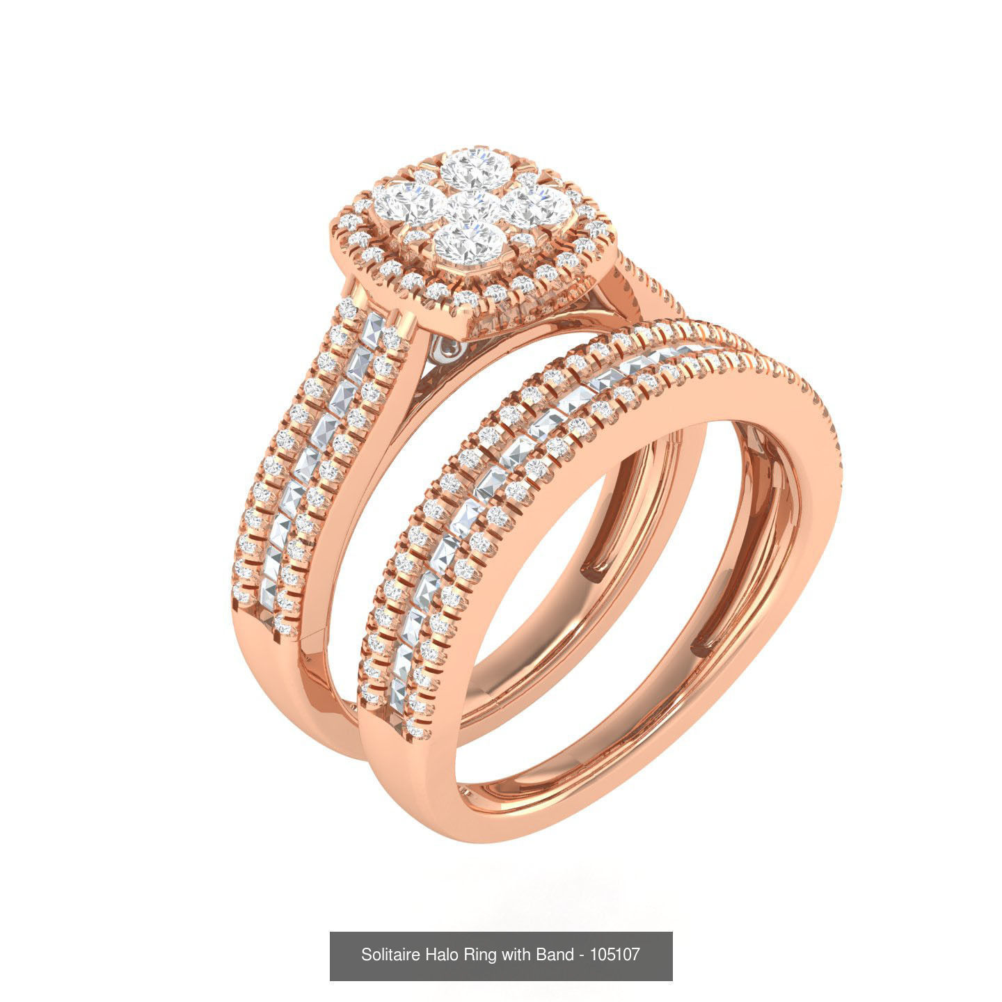 106 Halo ring with band 3dm stl render collection _163