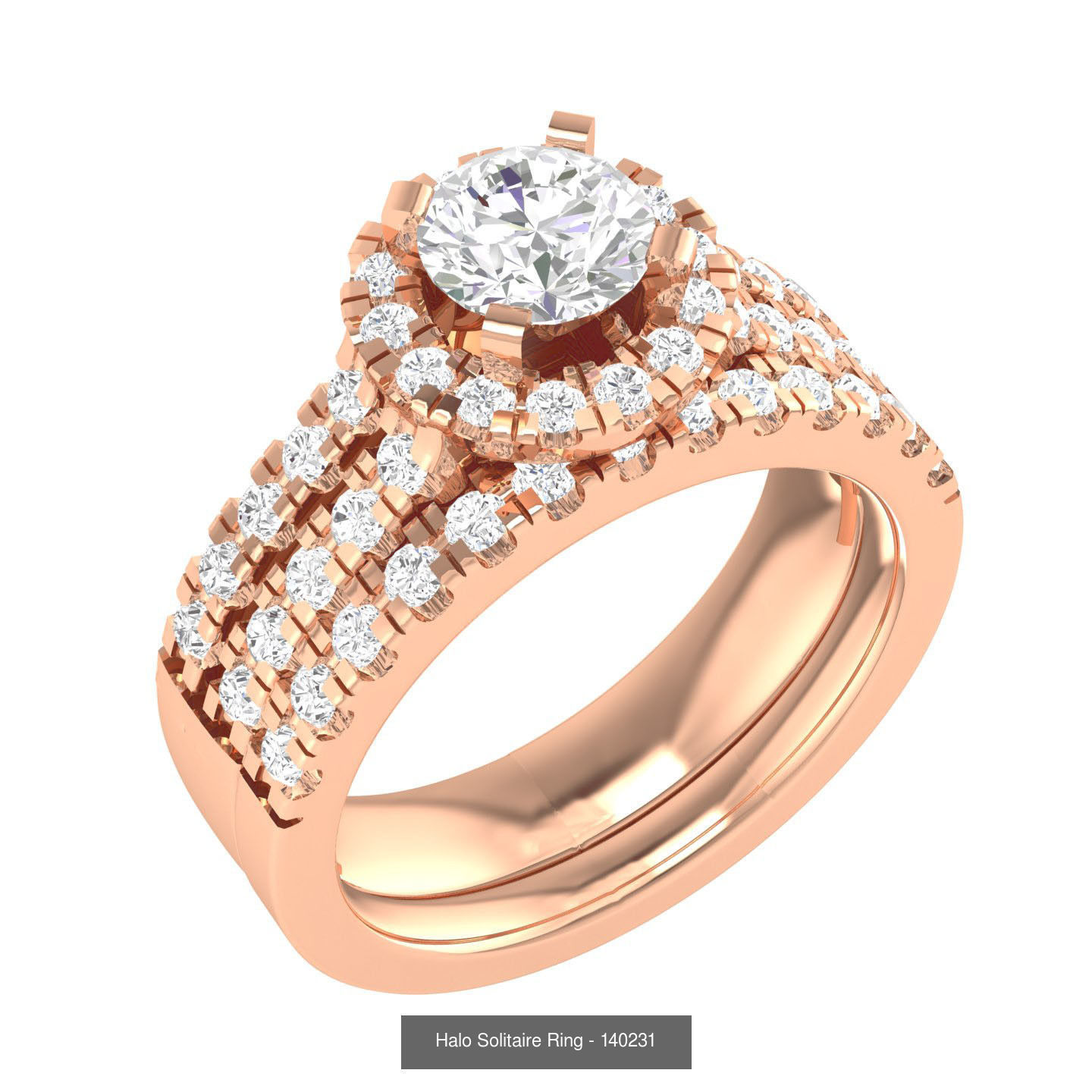 106 Halo ring with band 3dm stl render collection _8