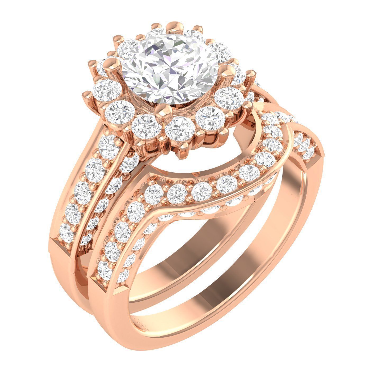 106 Halo ring with band 3dm stl render collection _31