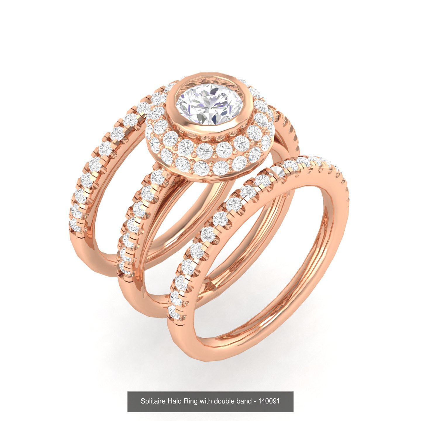 106 Halo ring with band 3dm stl render collection _10