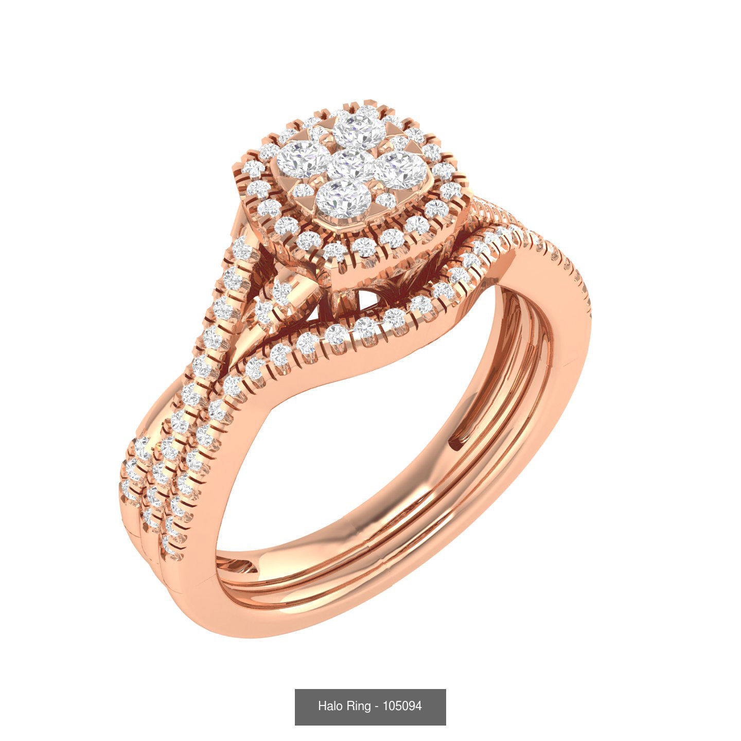 106 Halo ring with band 3dm stl render collection _166